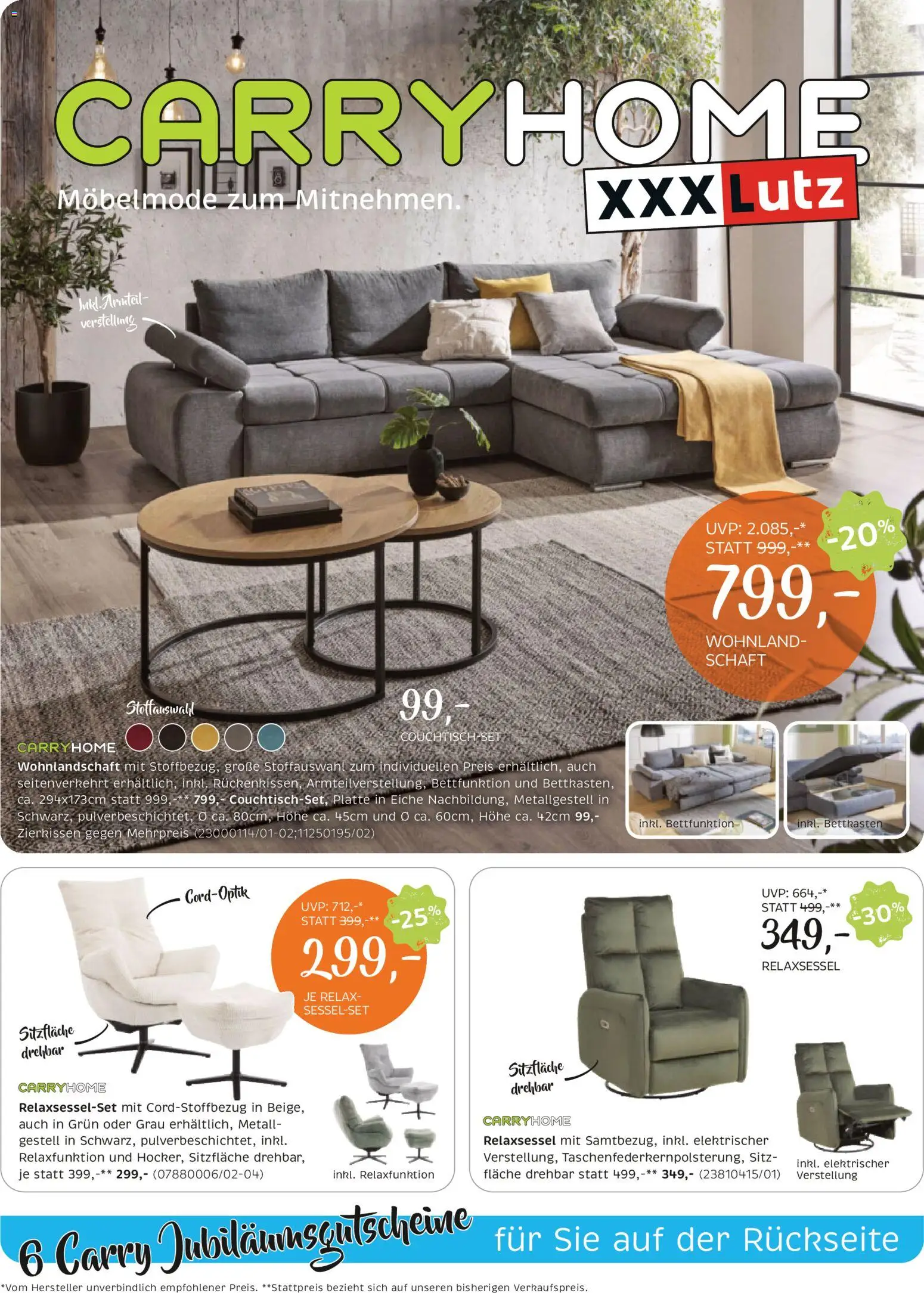 XXXLutz Carry Home Polstermöbel gültig ab 04.11.2025 | Seite: 1 | Produkte: Couchtisch