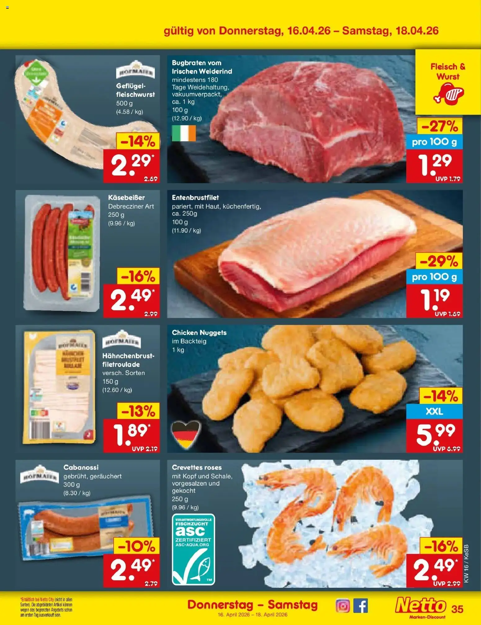 Netto Marken-Discount Prospekt Kruft	 – gültig ab 13.04.2026 | Seite: 53 | Produkte: Wurst, Fleisch, Hahnchenbrust