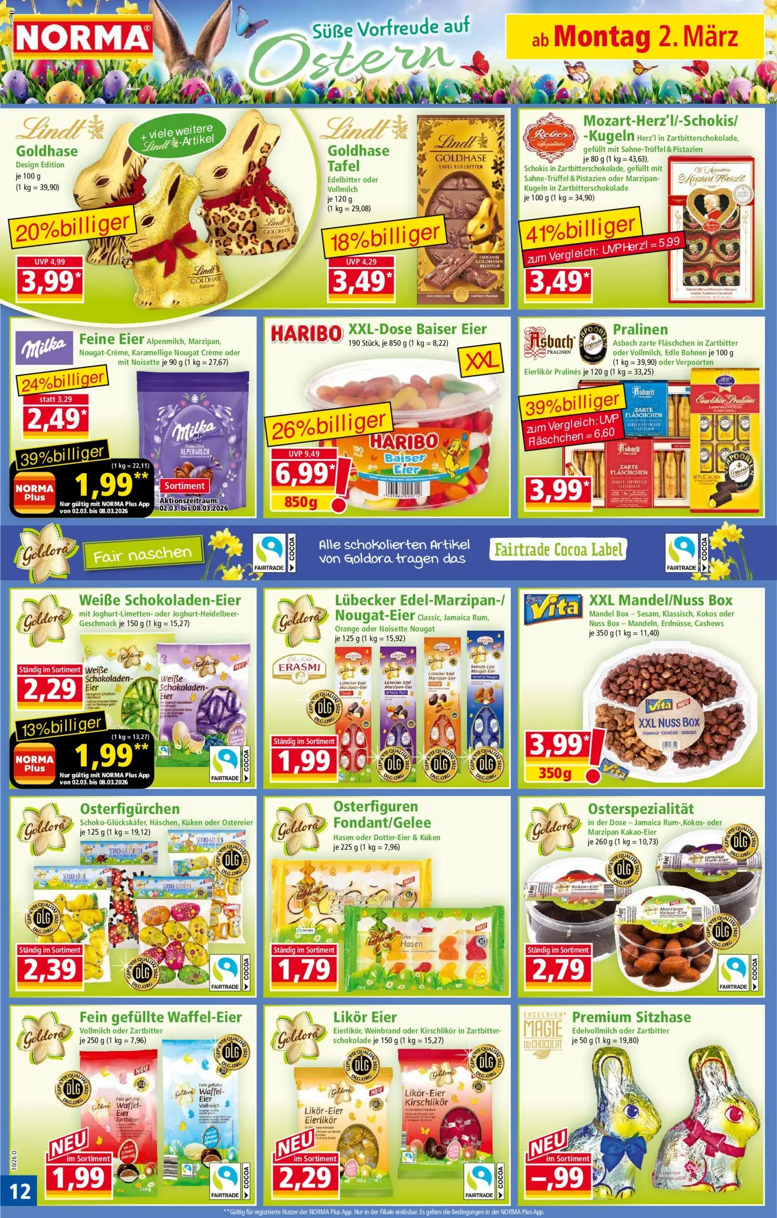 Norma Prospekt 	 – gültig ab 02.03.2026 | Seite: 12 | Produkte: Haribo, Likör, Creme, Asbach