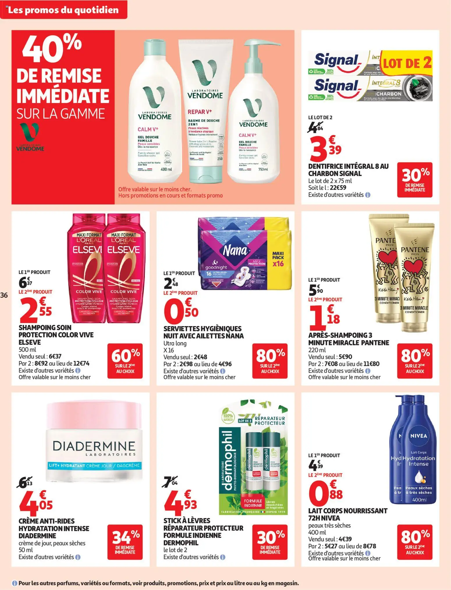 {H1} | Page: 36 | Produits: Shampoing, Dentifrice, Lait, Crème