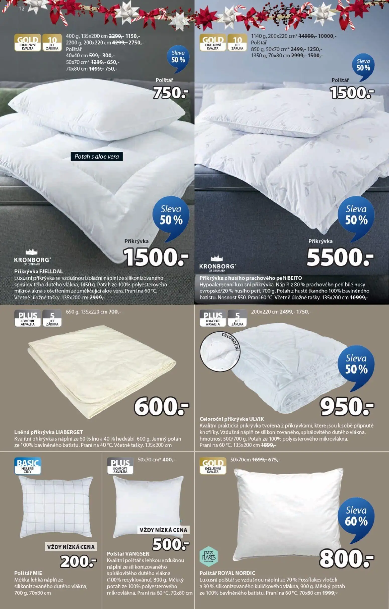 JYSK leták od 24.11.2025 | Strana: 12 | Produkty: Husy, Aloe vera, Polštář, Přikrývka