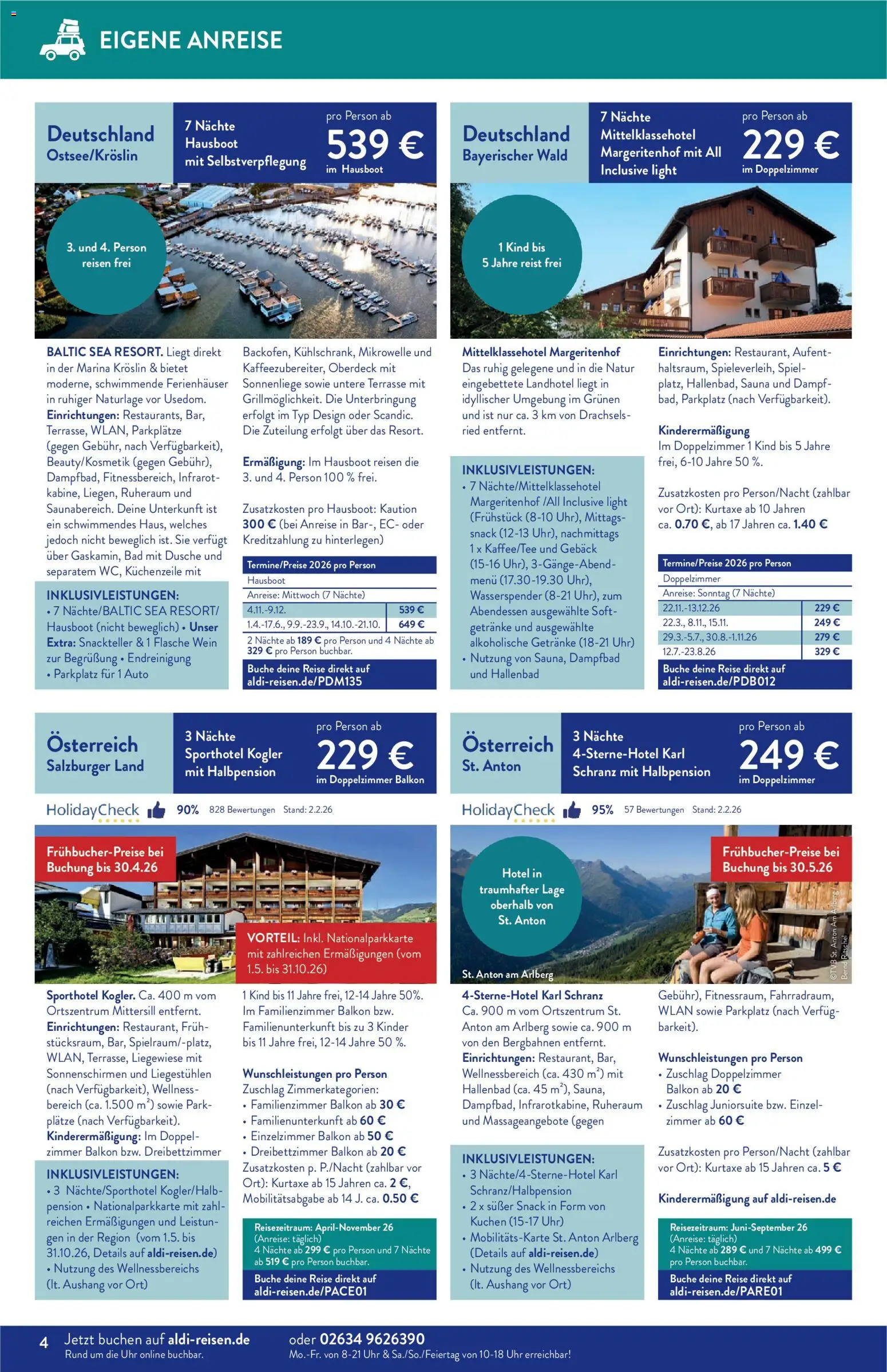 Aldi Reisen Prospekt 	 – gültig ab 01.03.2026 | Seite: 4 | Produkte: Mikrowelle, Küchenzeile, Dusche, Kuchen