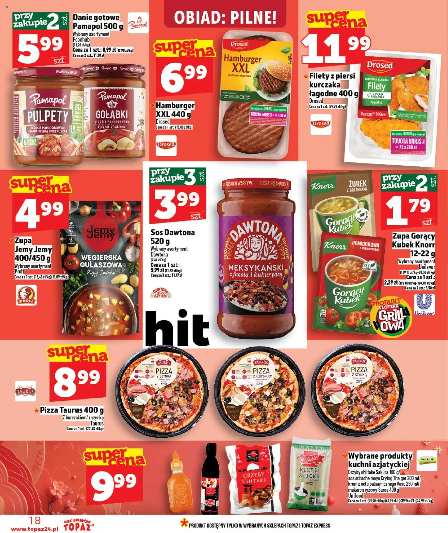 Topaz gazetka od 23.04.2026 | Strona: 18 | Produkty: Grill, Kukurydza, Zurek, Makaron