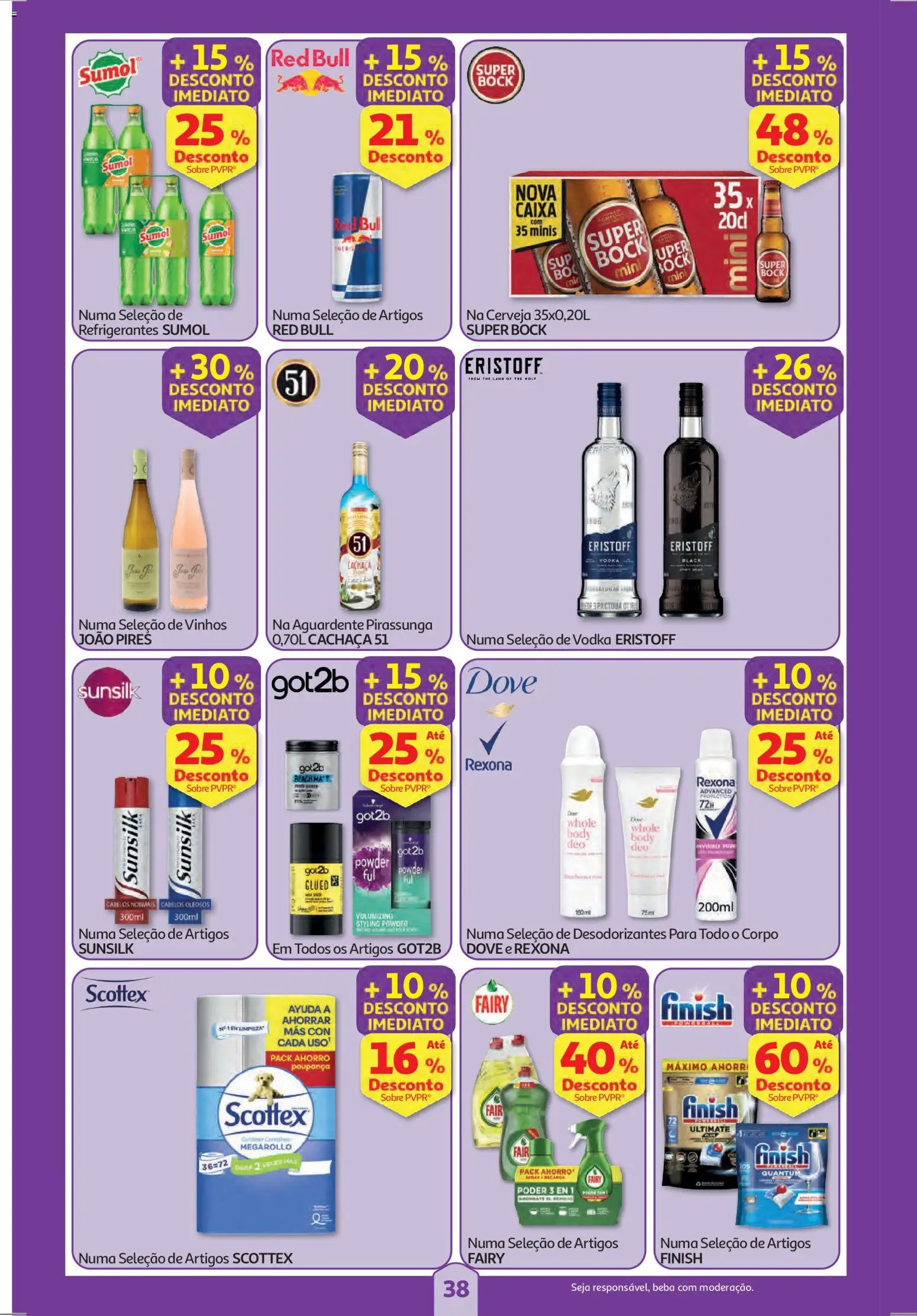Auchan folheto │ válido de 25.12.2025 | Página: 38 | Produtos: Super bock, Cachaça, Cerveja, Vodka
