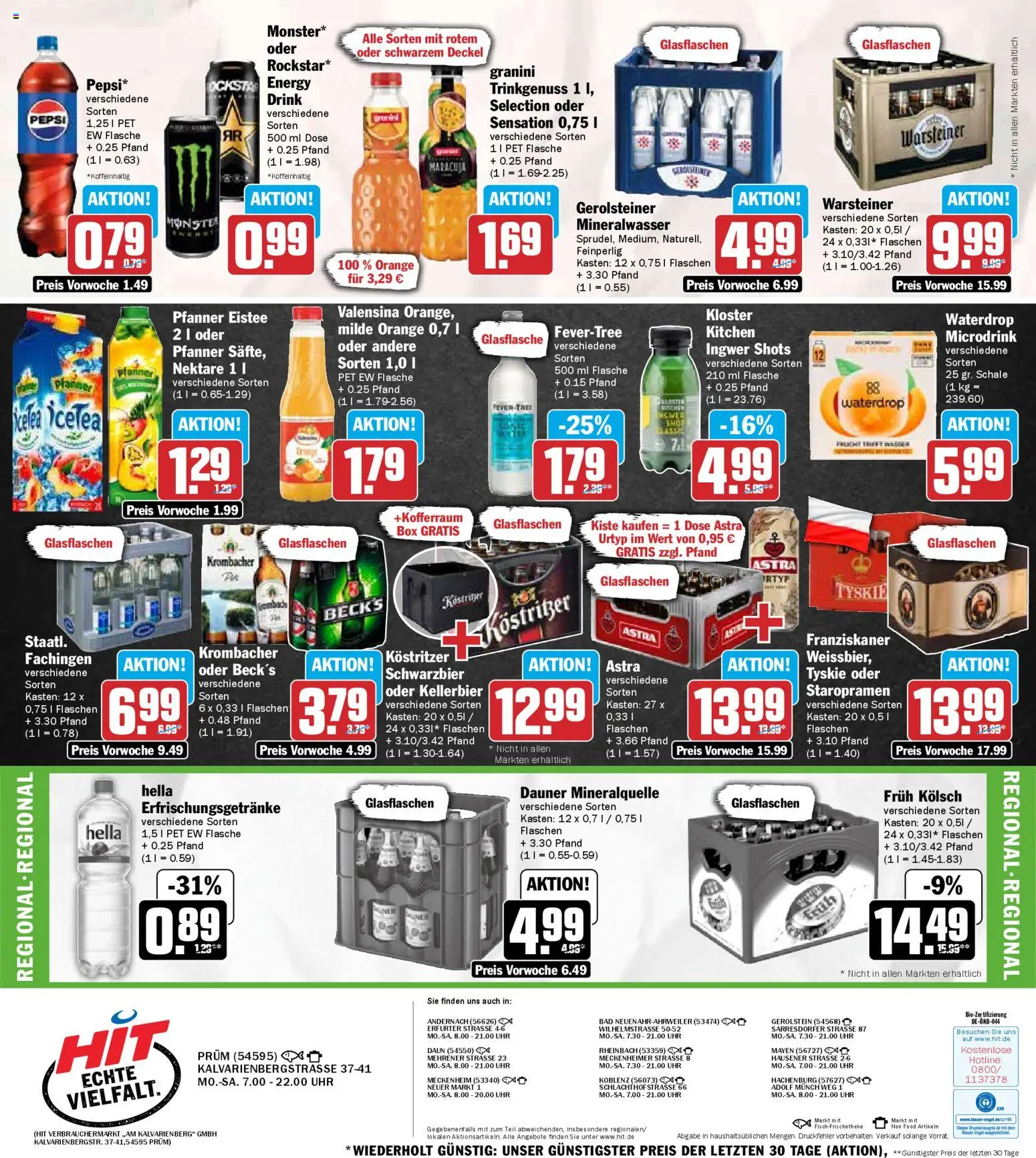 HIT - Rheinland-Pfalz – gültig ab 03.11.2025 | Seite: 19 | Produkte: Kostritzer, Warsteiner, Granini, Gerolsteiner