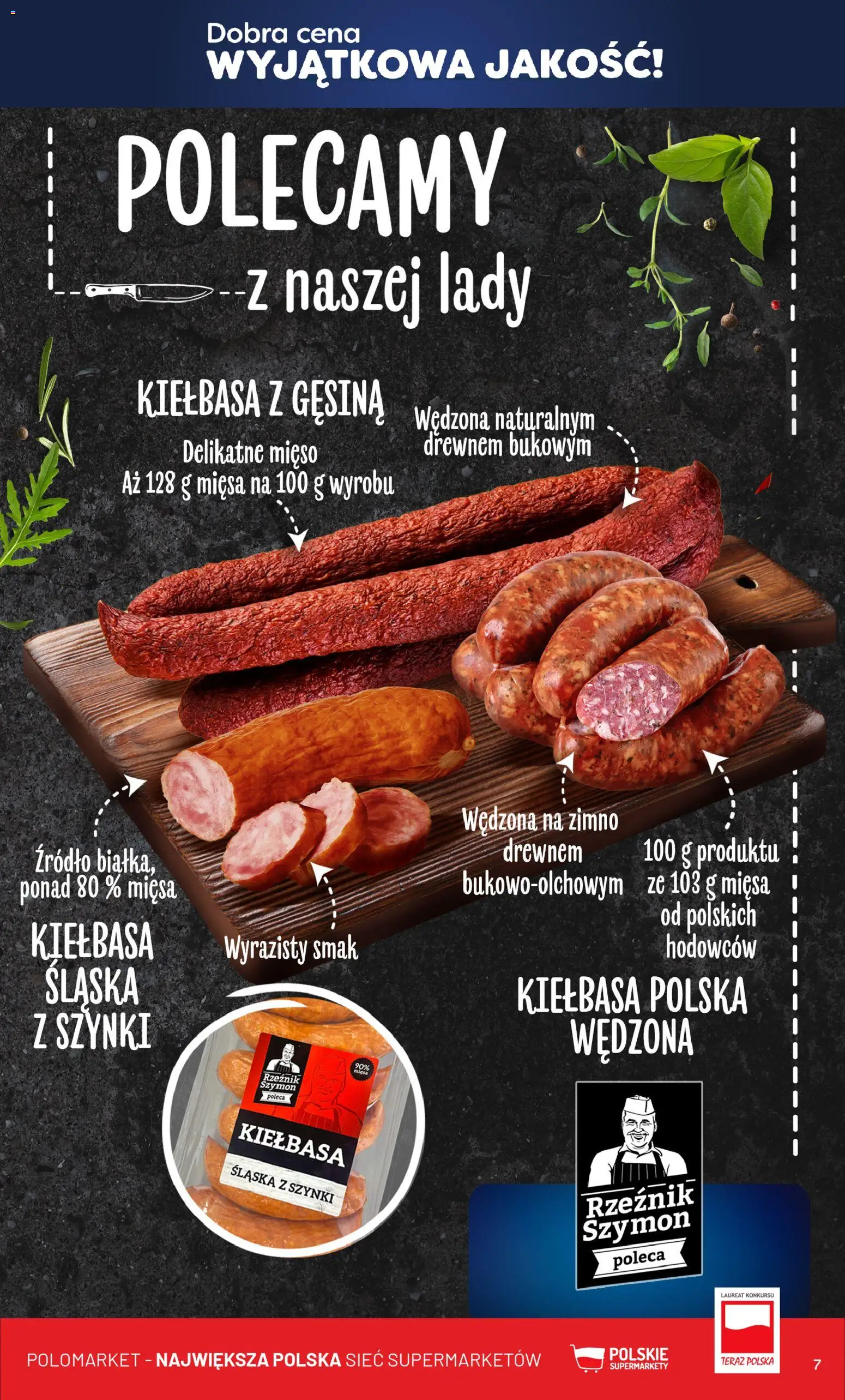 POLOmarket Gazetka - Wyjatkowa Jakość od 19.11.2025 | Strona: 7 | Produkty: Kiełbasa, Mięso, Kiełbasa śląska