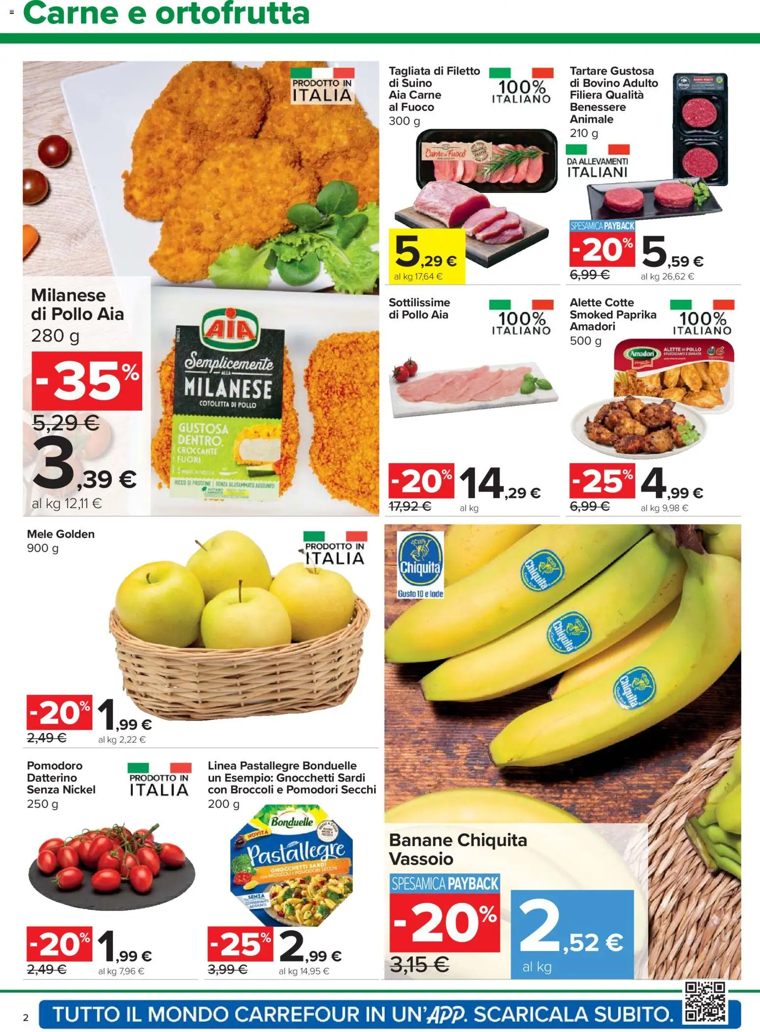 Volantino Carrefour del 23.04.2026 | Pagina: 2 | Prodotti: Bovino, Pomodoro, Pomodori, Broccoli