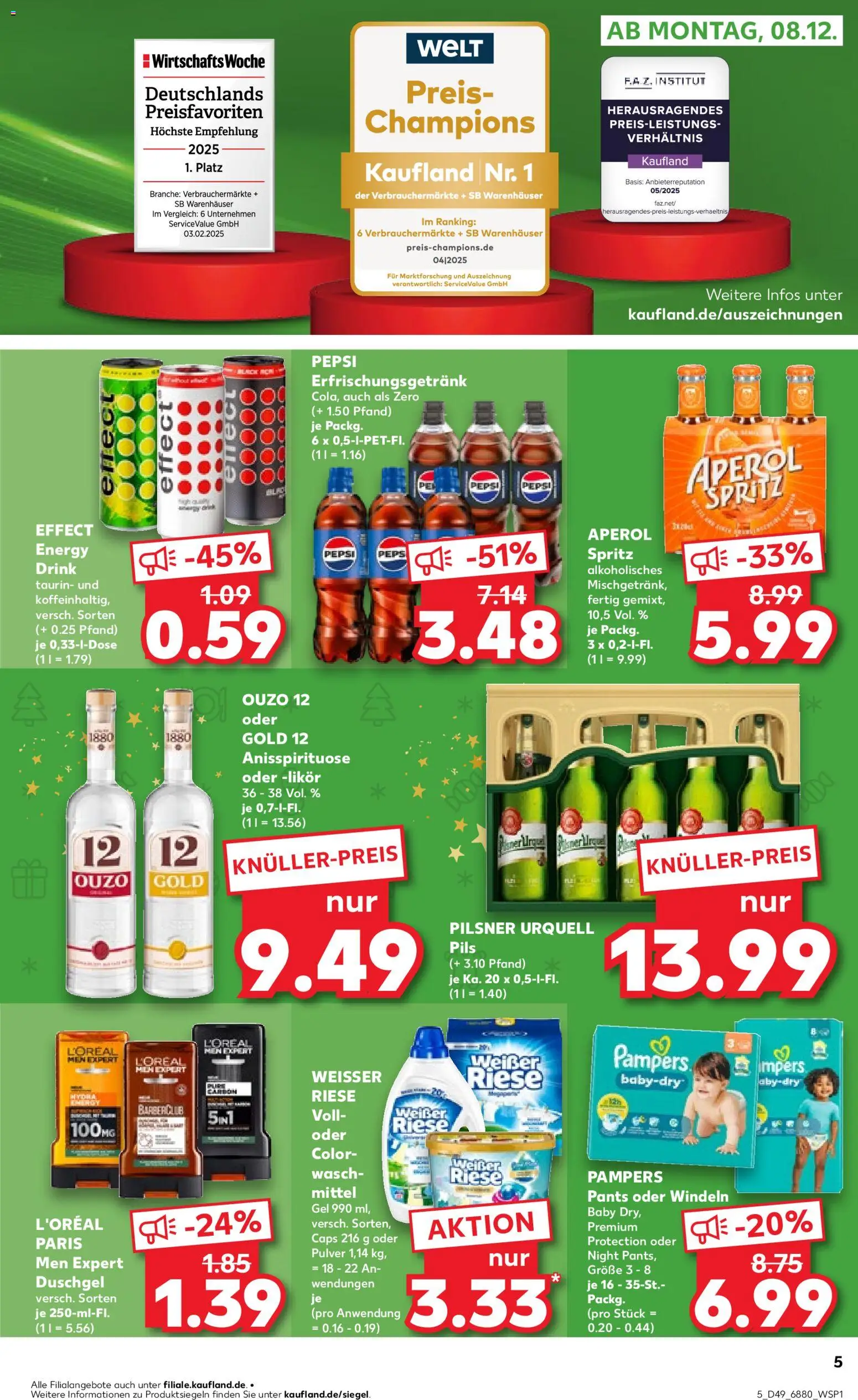 Kaufland prospekt Völklingen	 – gültig ab 07.12.2025 | Seite: 5 | Produkte: Energy, Pampers, Duschgel, Pilsner urquell
