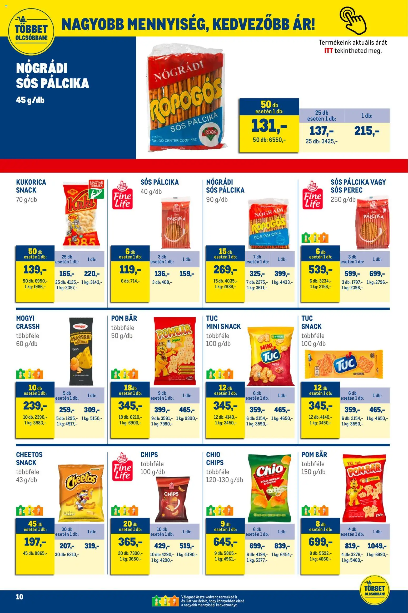 Metro akciós ujság - amely érvényes a következő dátumtól: 01.12.2025 | Oldal: 10 | Termékek: Chips, Cheetos, Sós pálcika