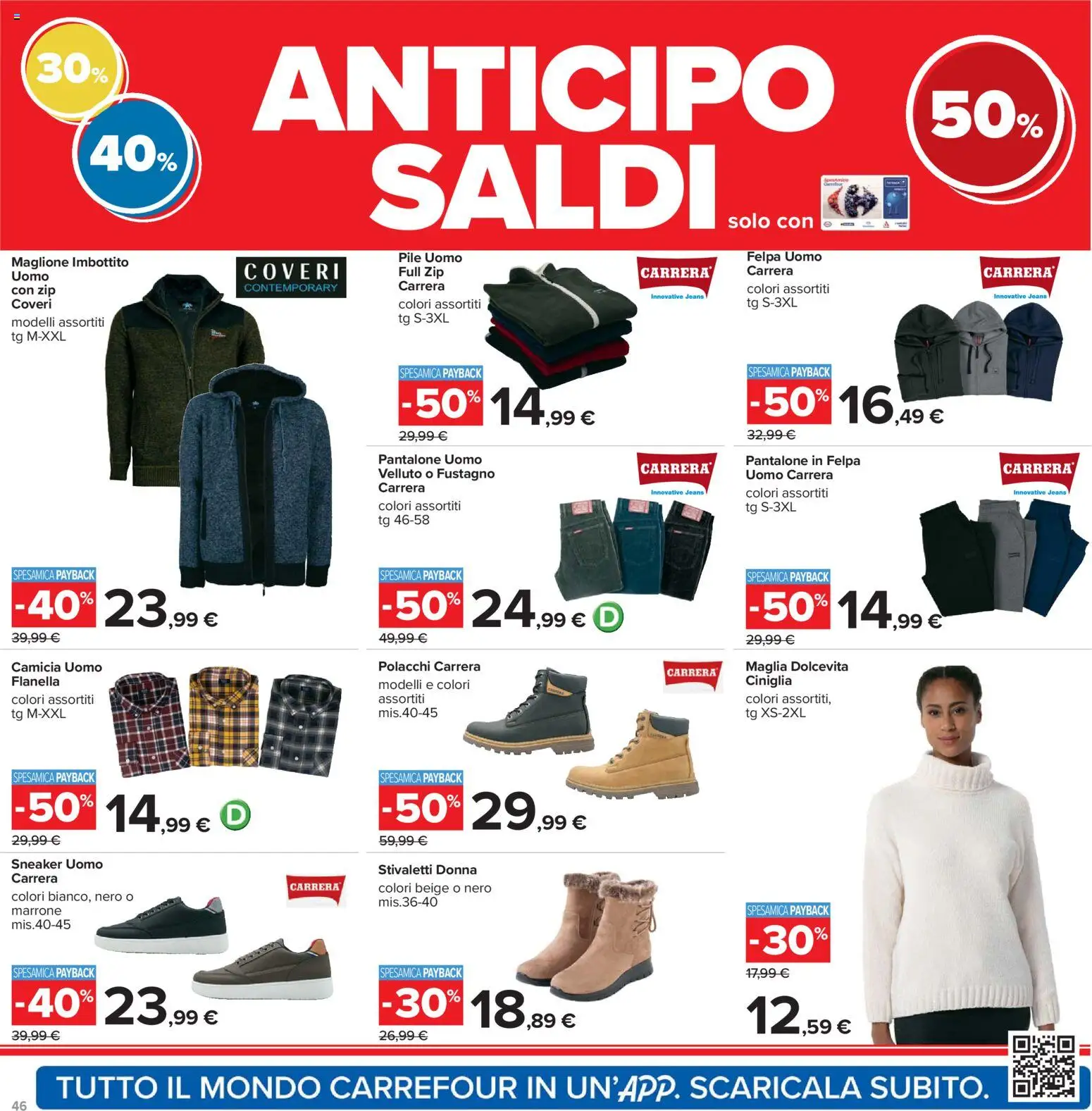 Volantino Carrefour del 16.12.2025 | Pagina: 46 | Prodotti: Pile, Camicia, Felpa, Maglione