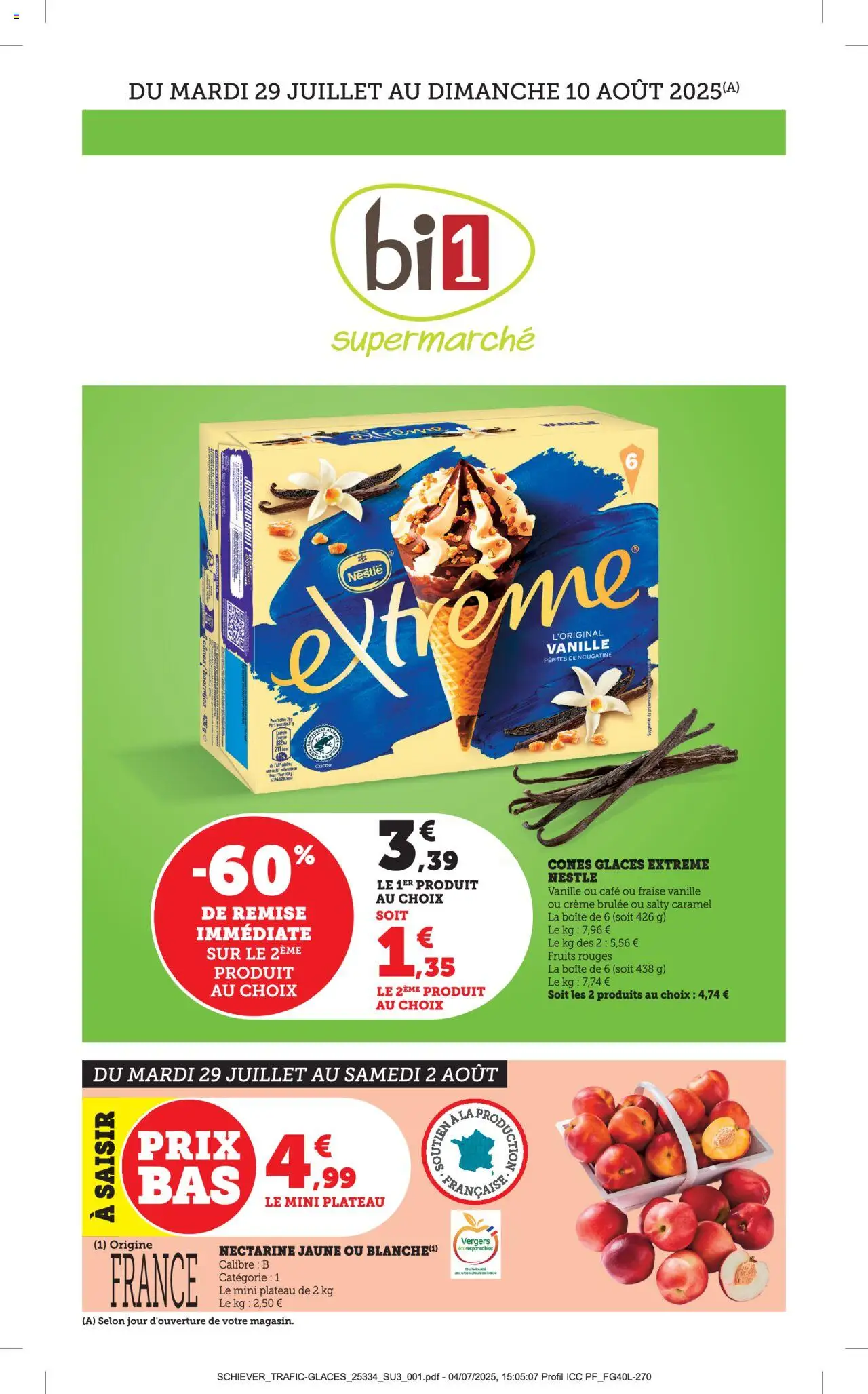  | Page: 1 | Produits: Glaces, Fraise, Nectarine, Café
