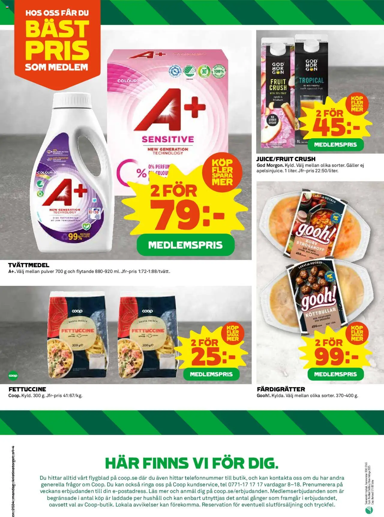 Coop reklamblad aktuell från 18.08.2025 | Sida: 4 | Produkter: Köttbullar, Tvättmedel, Galler