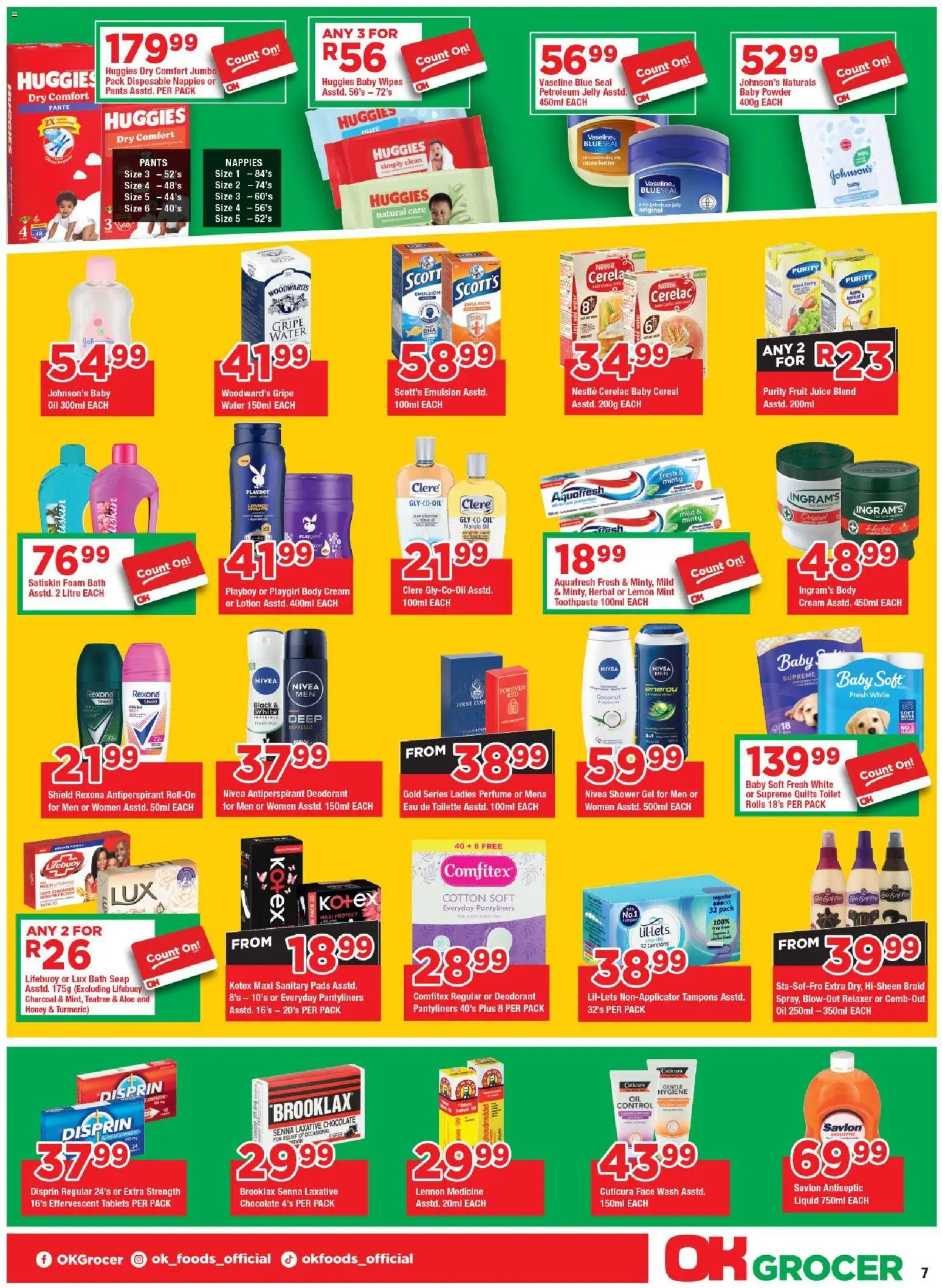 New OK Foods catalogue – valid from 24.04.2026 | Page: 7 | Products: Pants, Chocolate, Perfume, Fruit