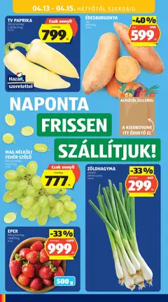 Aldi akciós újság - amely érvényes a következő dátumtól: 09.04.2026 | Oldal: 32 | Termékek: Szőlő, TV, Zoldhagyma, Eper