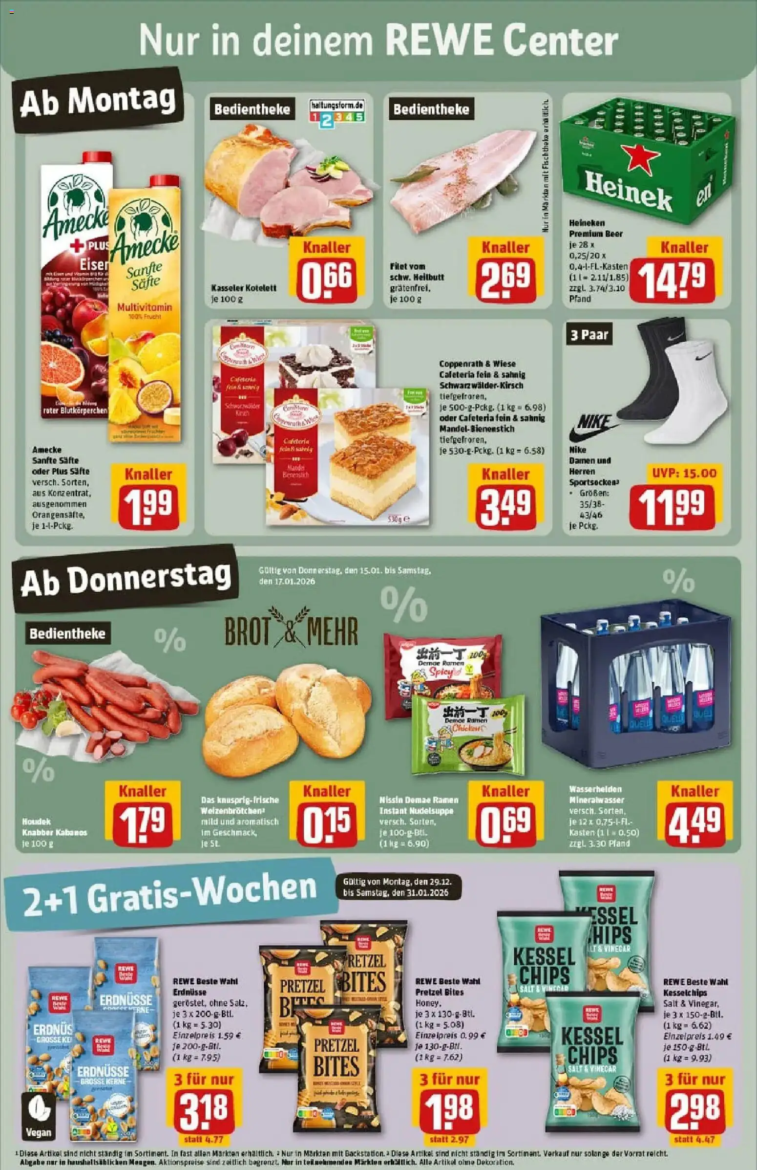 Rewe prospekt Bielefeld	 – gültig ab 11.01.2026 | Seite: 3 | Produkte: Mineralwasser, Heineken, Brot, Chips