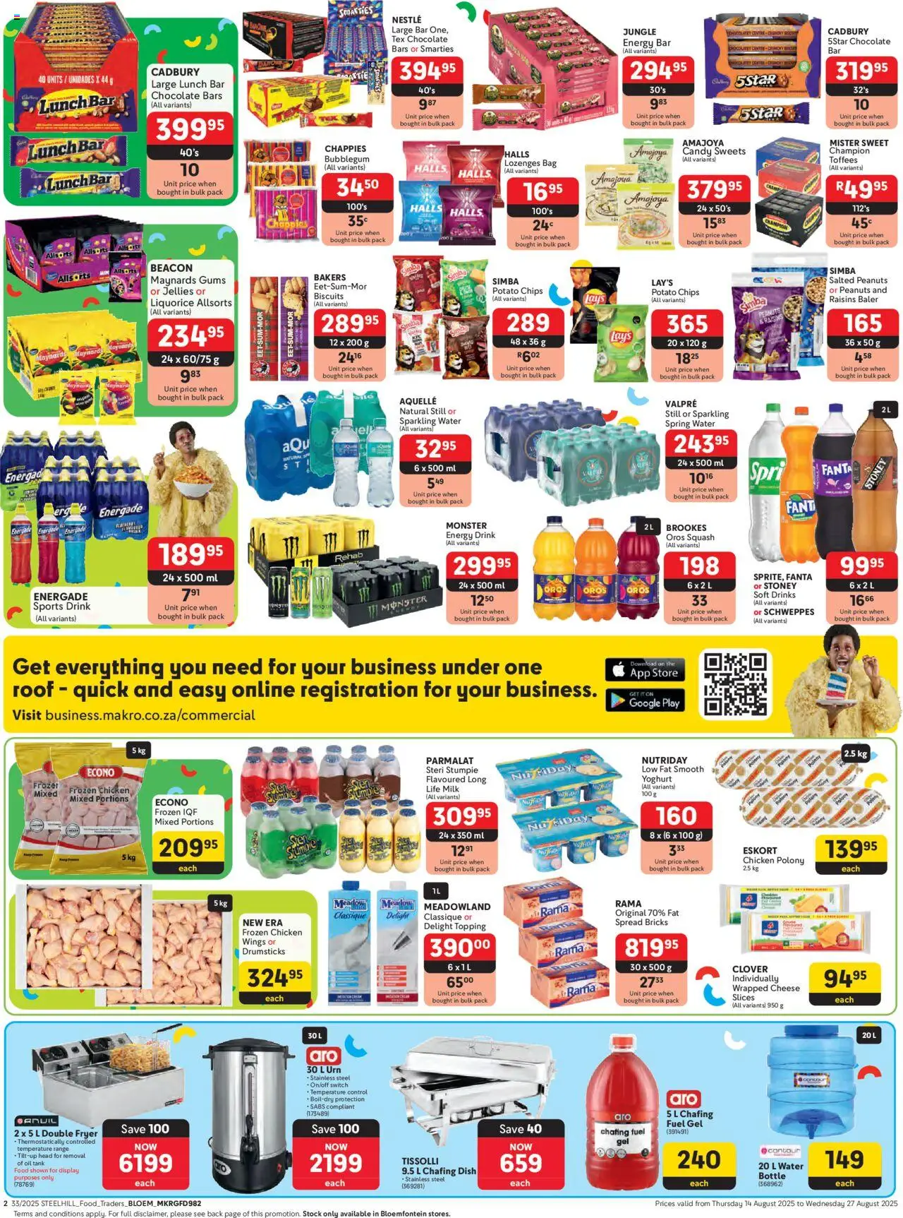Makro - Bloemfontein - Business │ valid from 14.08.2025 | Page: 2 | Products: Cheese, Biscuits, Stoney, Raisins