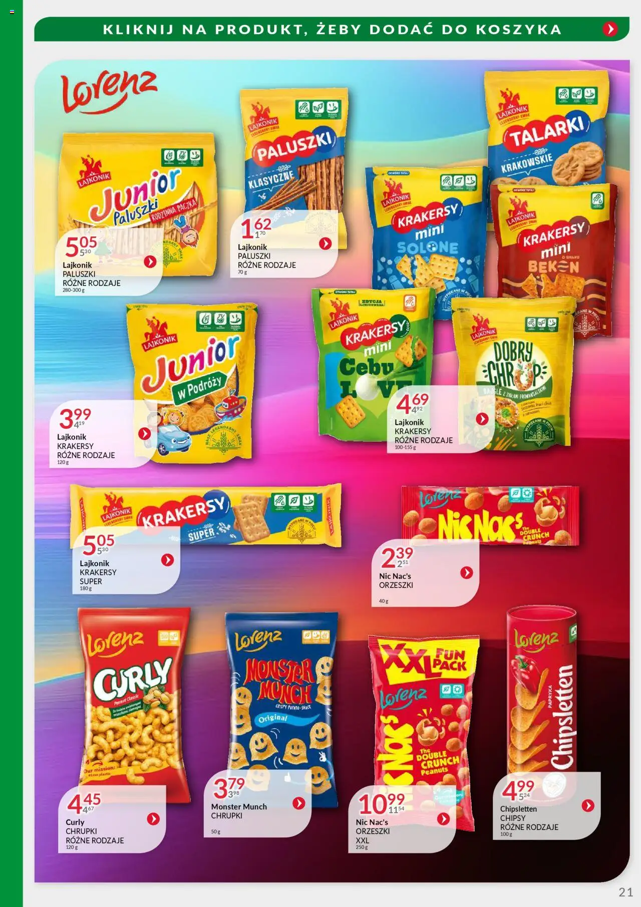 Eurocash Gazetka - Oferta Handlowa MR Południowy Wschód od 04.08.2025 | Strona: 21 | Produkty: Chipsy, Chrupki, Papryka, Paluszki
