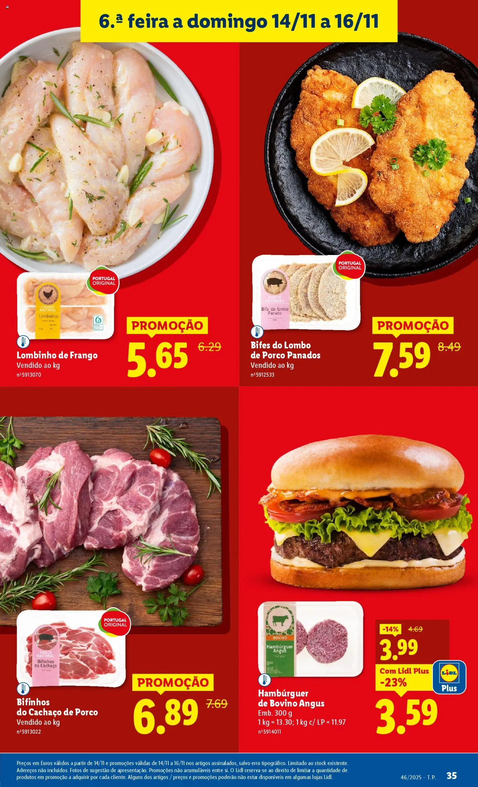 Lidl folheto │ válido de 10.11.2025 | Página: 35 | Produtos: Frango, Hambúrguer, Lombo
