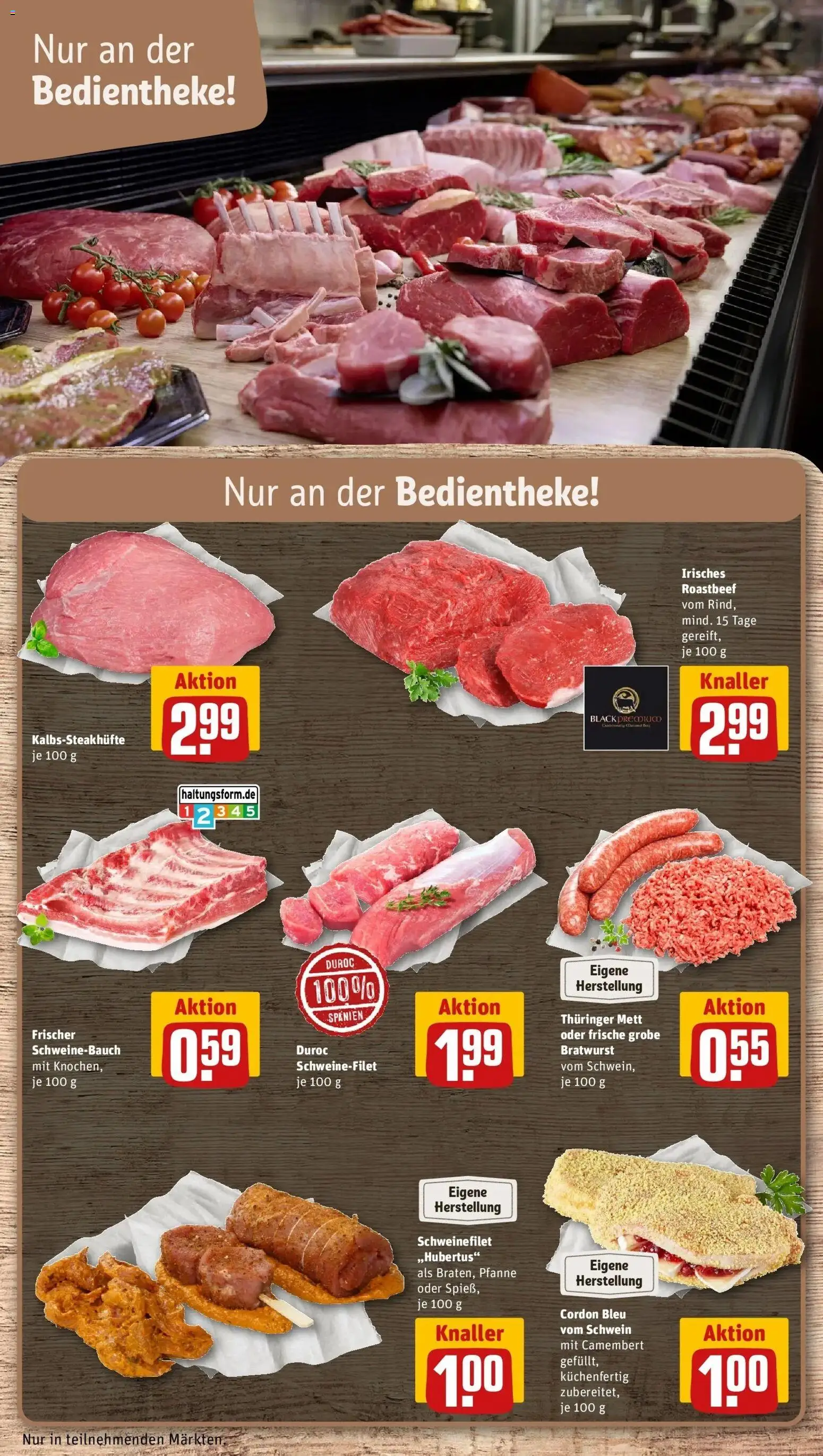 Rewe prospekt Schwielowsee / Caputh	 – gültig ab 22.02.2026 | Seite: 10 | Produkte: Schweinebauch, Bratwurst, Roastbeef, Schweinefilet