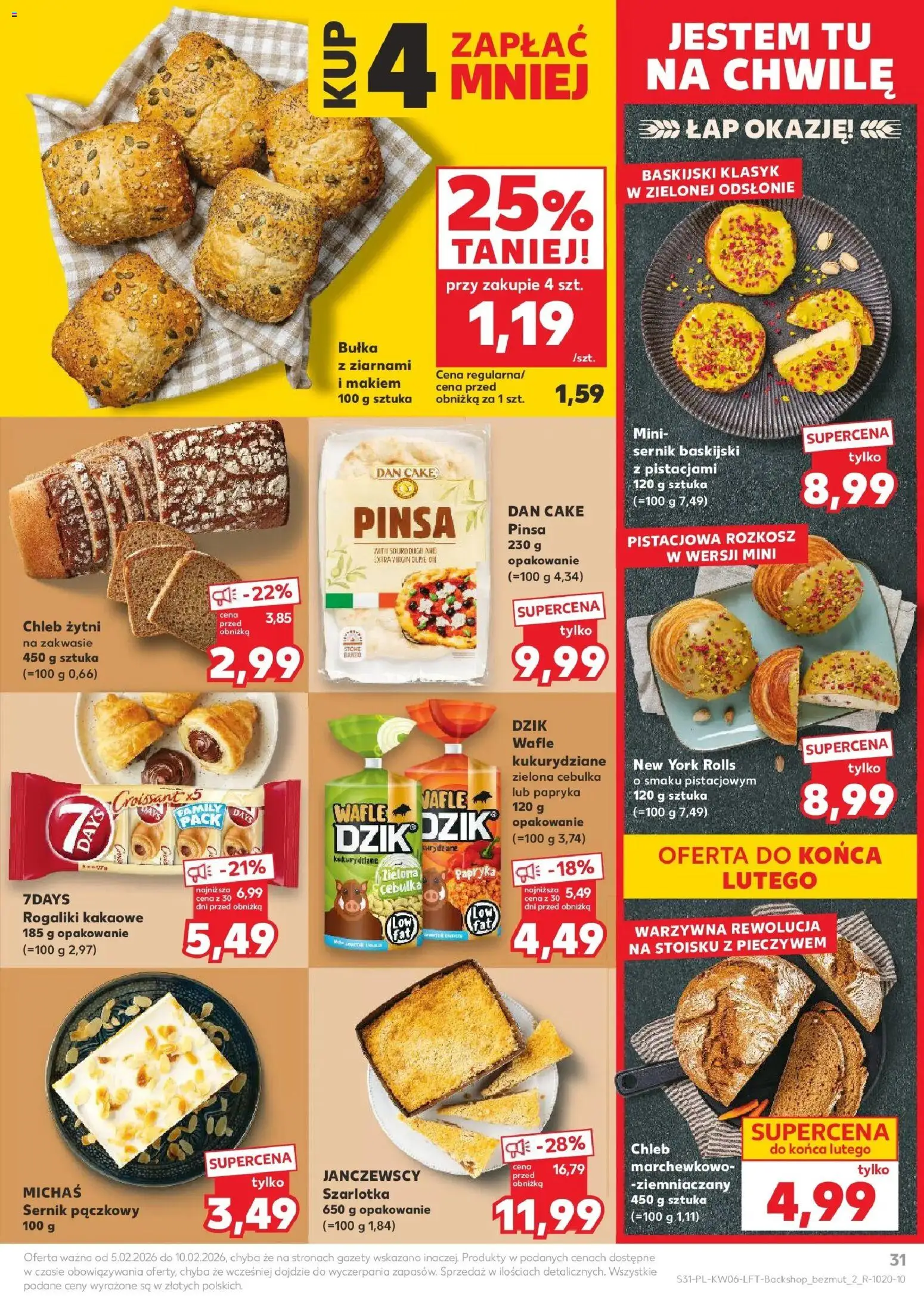Kaufland gazetka od 05.02.2026 | Strona: 31 | Produkty: Papryka, Bułka, Chleb, Pinsa