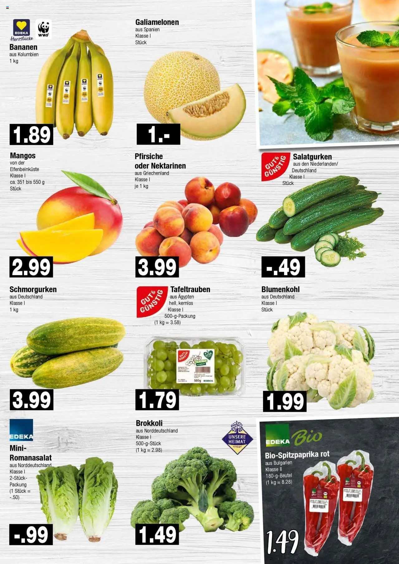 Edeka prospekt Hamburg	 - gültig ab dem 29.06.2025 | Seite: 3 | Produkte: Nektarinen, Trauben, Bananen, Brokkoli