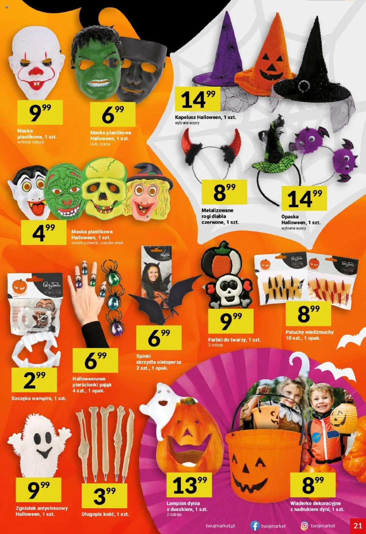 Twój Market Gazetka od 22.10.2025 | Strona: 21 | Produkty: Dynia, Kapelusz, Maska