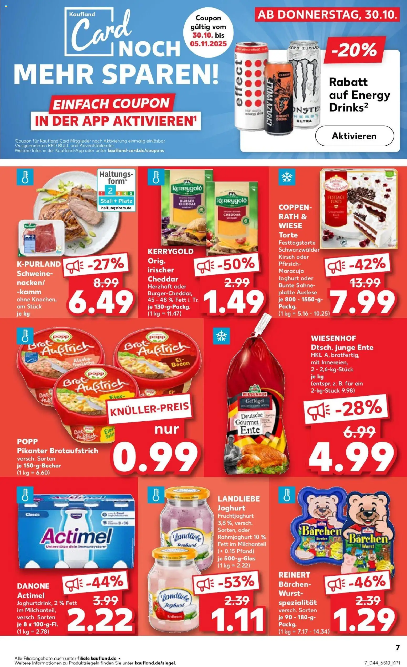 Kaufland prospekt Bendorf	 – gültig ab 30.10.2025 | Seite: 7 | Produkte: Joghurt, Fruchtjoghurt, Pfirsich, Ente