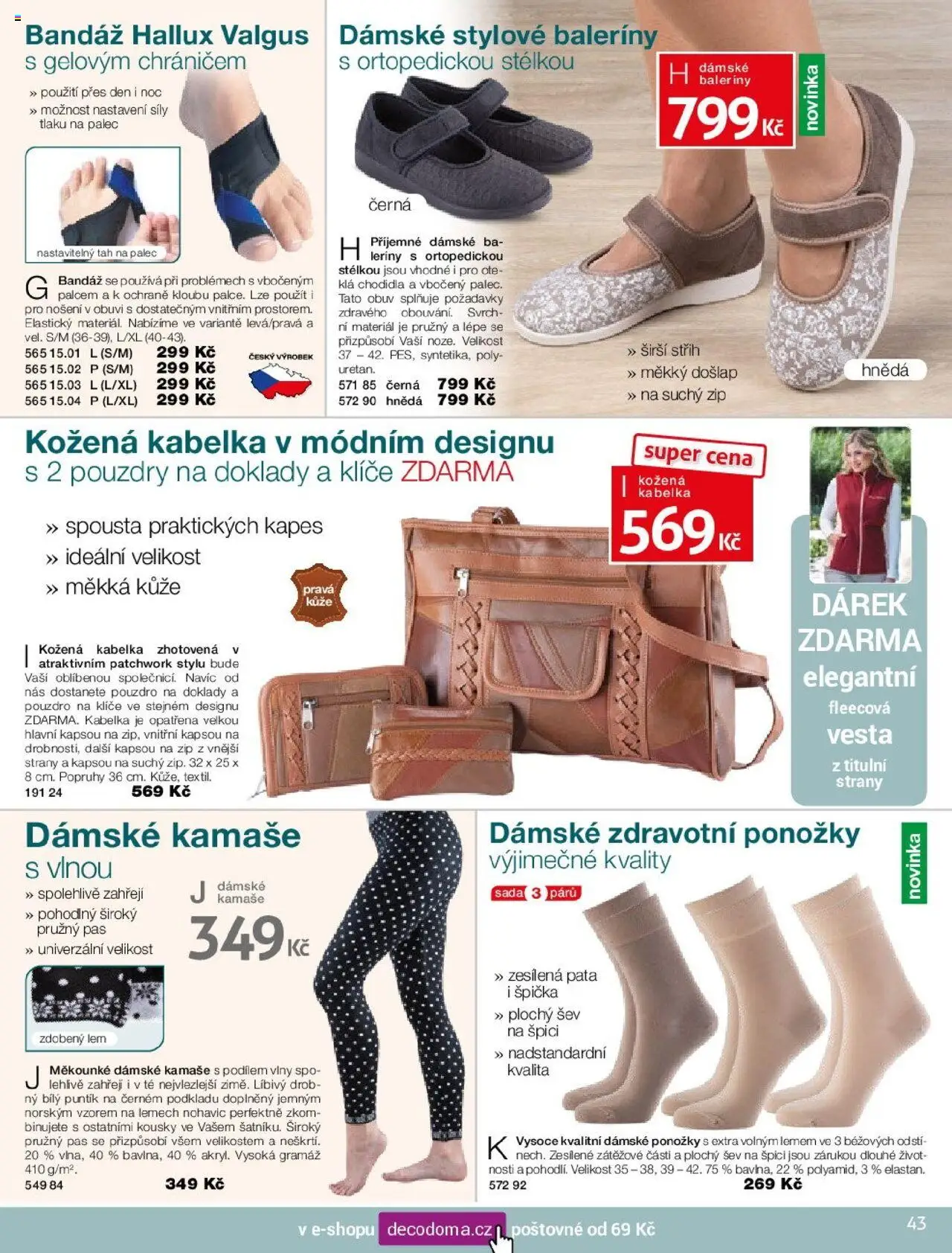 Decodoma katalog Podzim 2025 od 25.08.2025 | Strana: 43 | Produkty: Vesta, Baleríny, Kabelka, Obuv