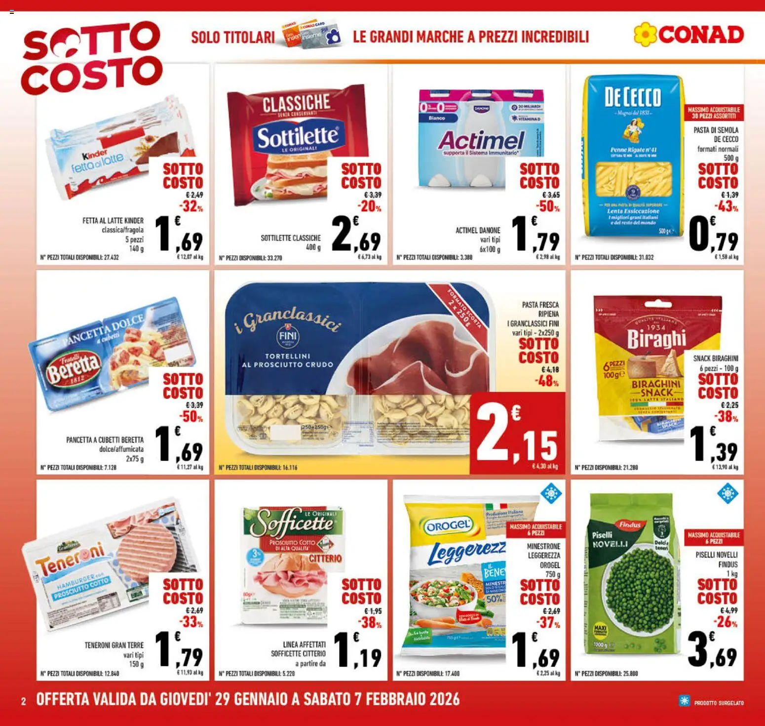Volantino Conad del 29.01.2026 | Pagina: 2 | Prodotti: Prosciutto Crudo, Prosciutto Cotto, Pancetta, Prosciutto