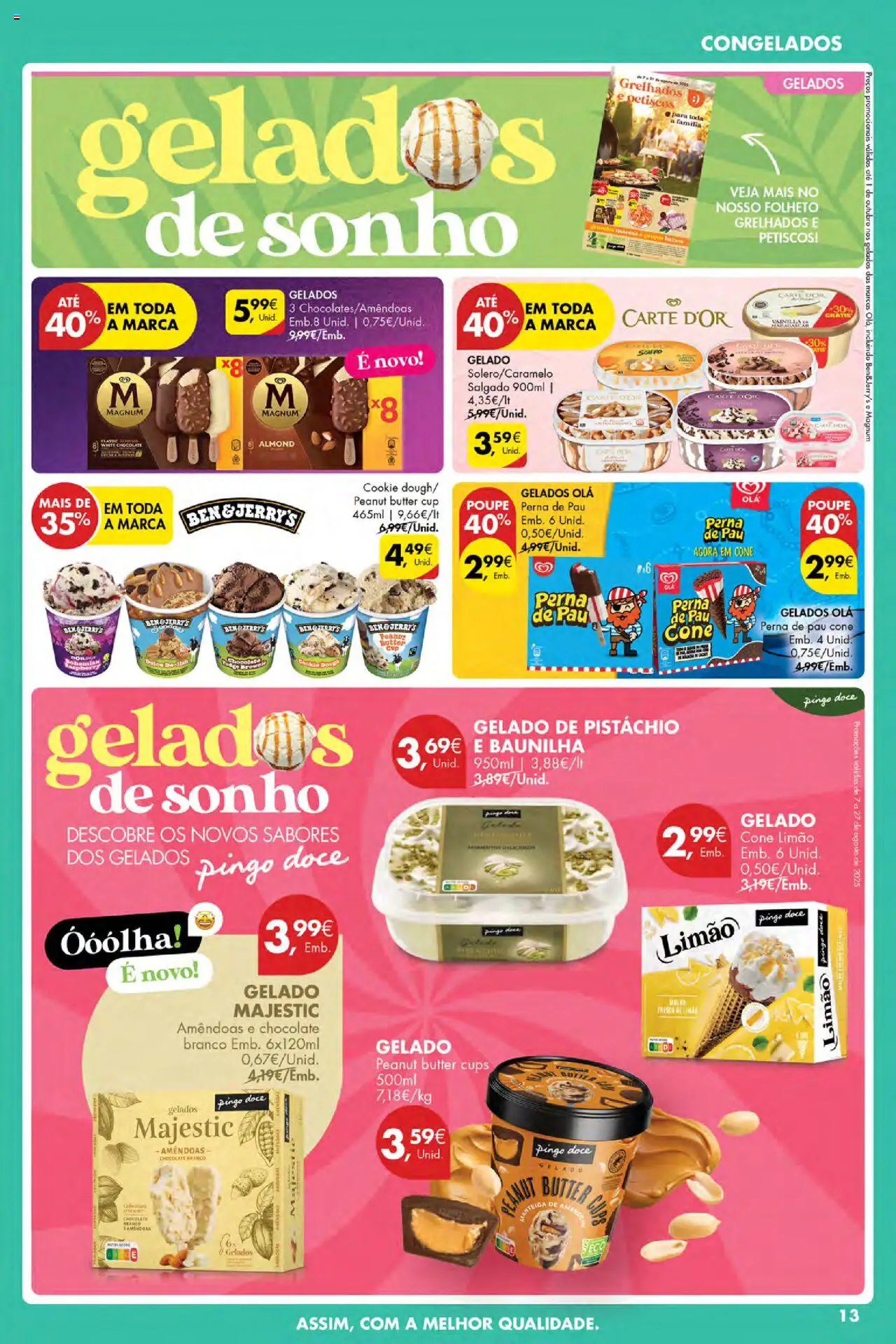 Pingo Doce Poupe Esta Semana Açores │ válido de 21.08.2025 | Página: 13 | Produtos: Amêndoas, Gelado, Chocolate