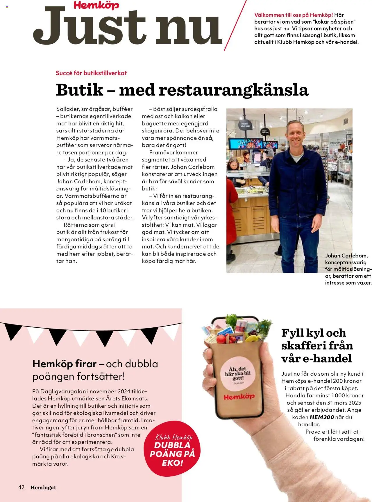 Hemköp reklamblad aktuell från 27.01.2025 | Sida: 42 | Produkter: Baguette, Galler, Ost, Kalkon