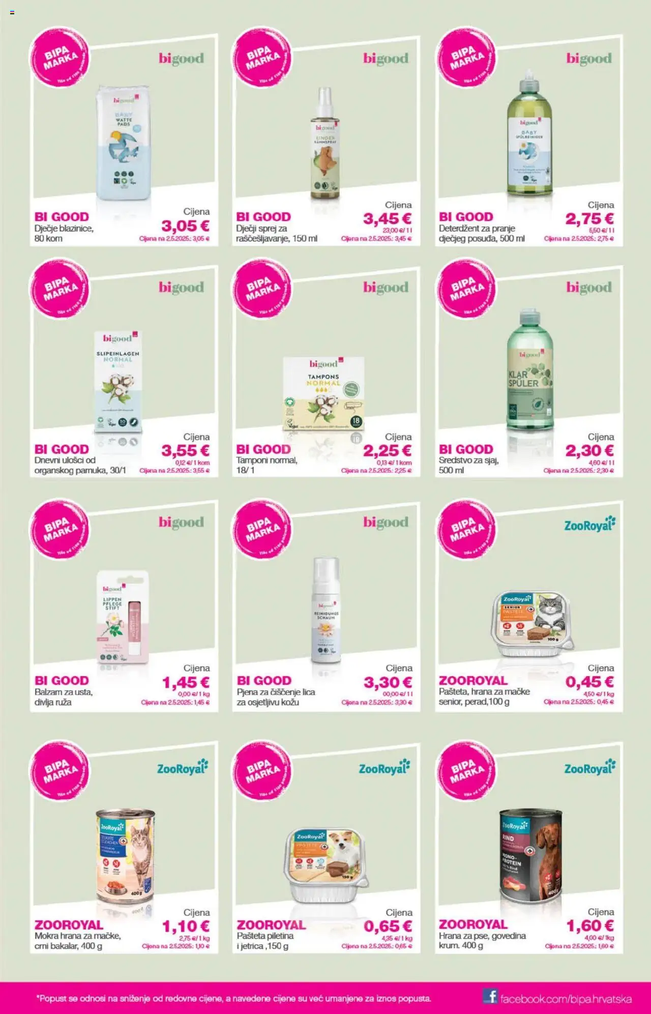 Bipa katalog | vrijedi od 18.09.2025 | Stranica: 19 | Proizvodi: Dnevni ulošci, Tamponi, Deterdžent, Hrana za mačke