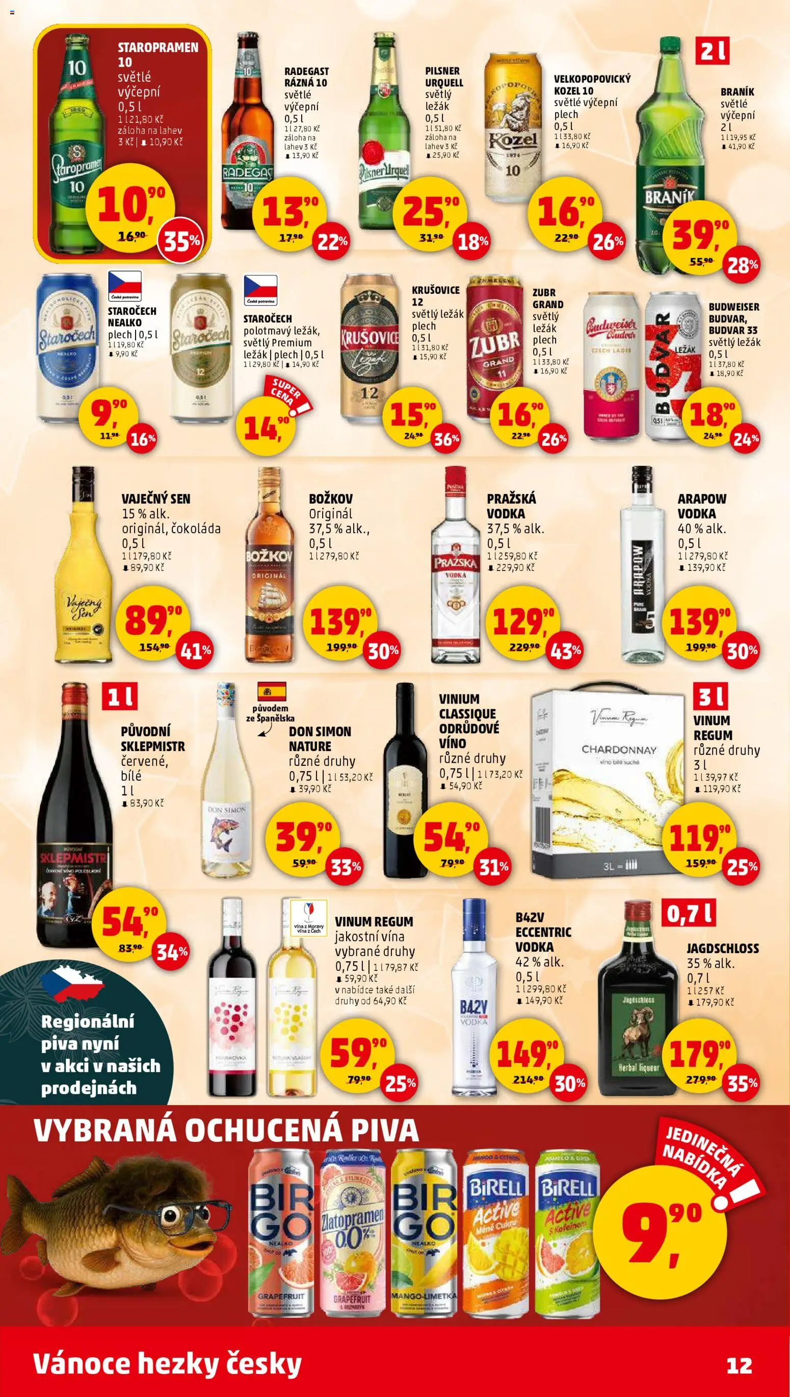 Penny Market leták - Čtvrtečník od 20.12.2025 | Strana: 12 | Produkty: Birell, Čokoláda, Vodka, Pilsner