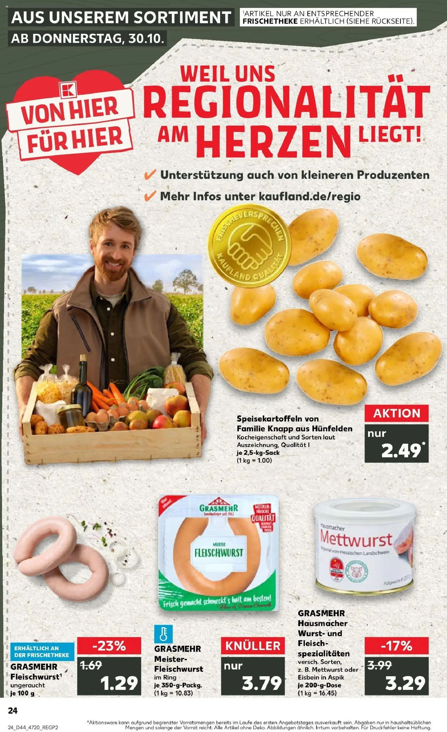 Kaufland prospekt Limburg An Der Lahn	 – gültig ab 30.10.2025 | Seite: 24 | Produkte: Wurst, Fleisch