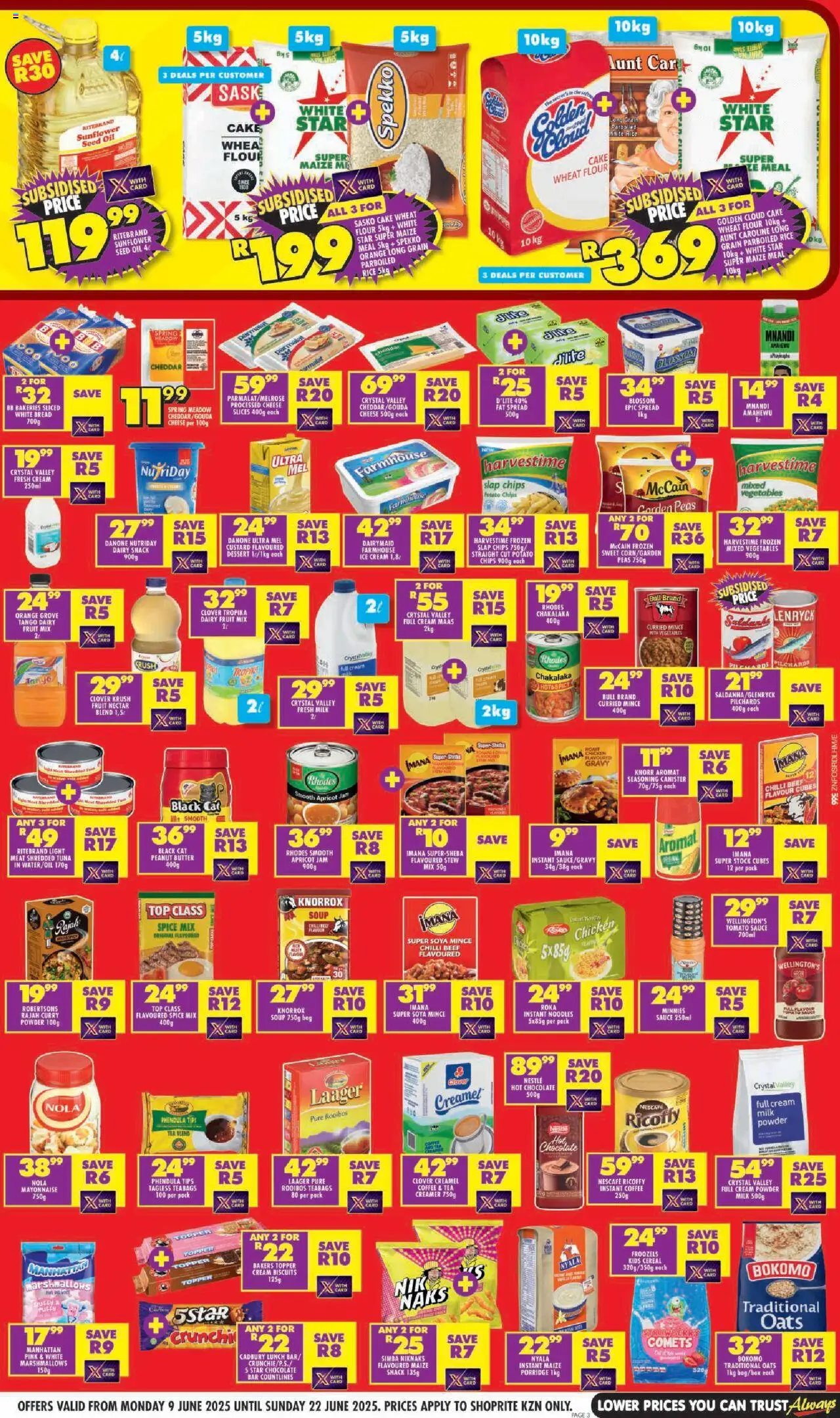 Shoprite Specials │ valid from 09.06.2025 | Page: 3 | Products: Custard, Coffee, Ice cream, Fruit