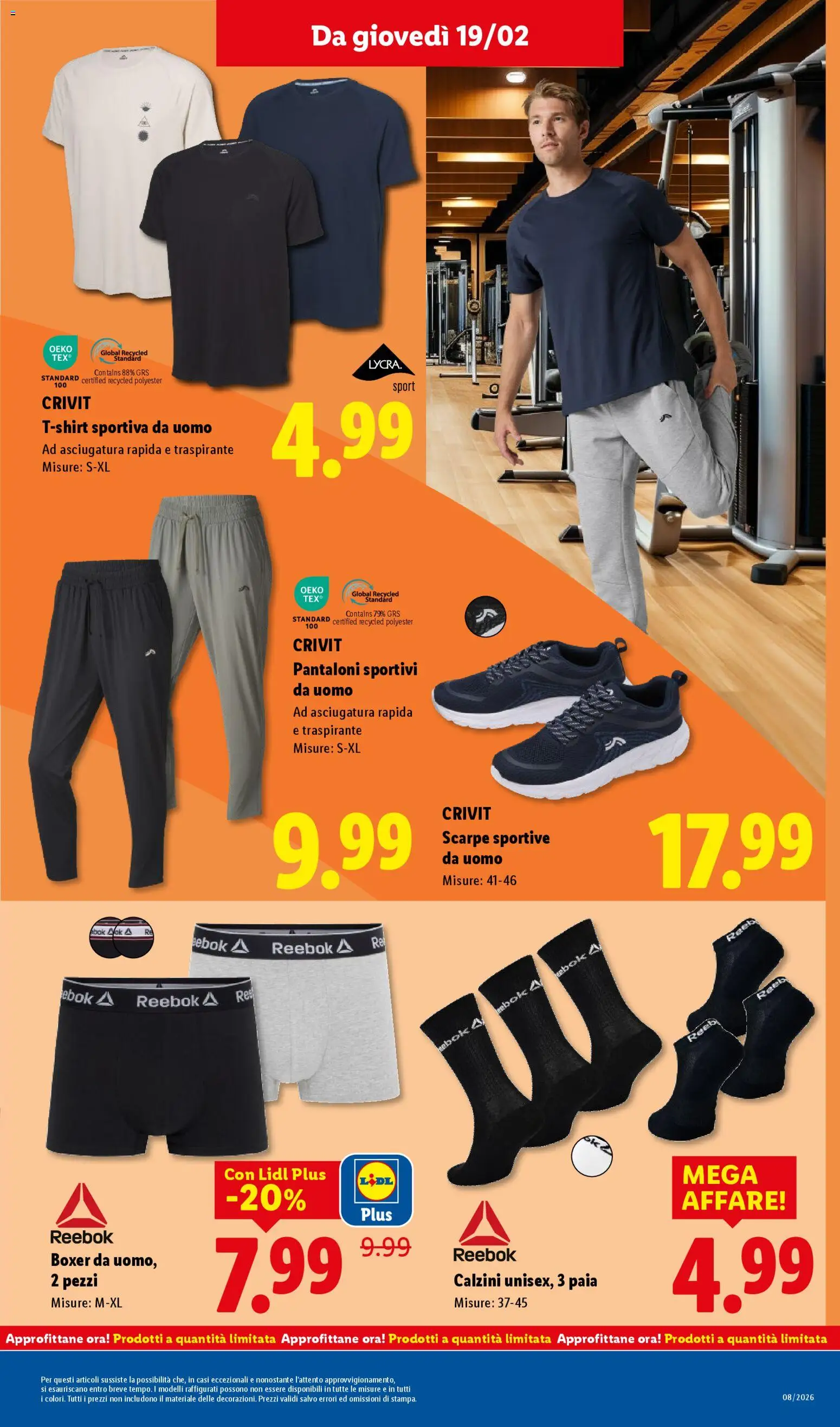 Volantino Lidl del 16.02.2026 | Pagina: 37 | Prodotti: Calzini, T-shirt, Scarpe, Scarpe sportive