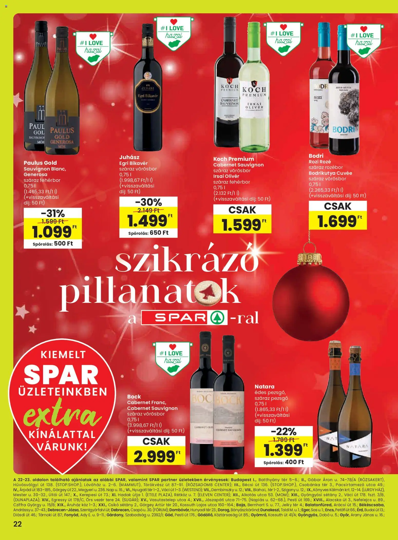 Spar akciós ujság - amely érvényes a következő dátumtól: 20.11.2025 | Oldal: 3 | Termékek: Pezsgő, Fehérbor, Vörösbor