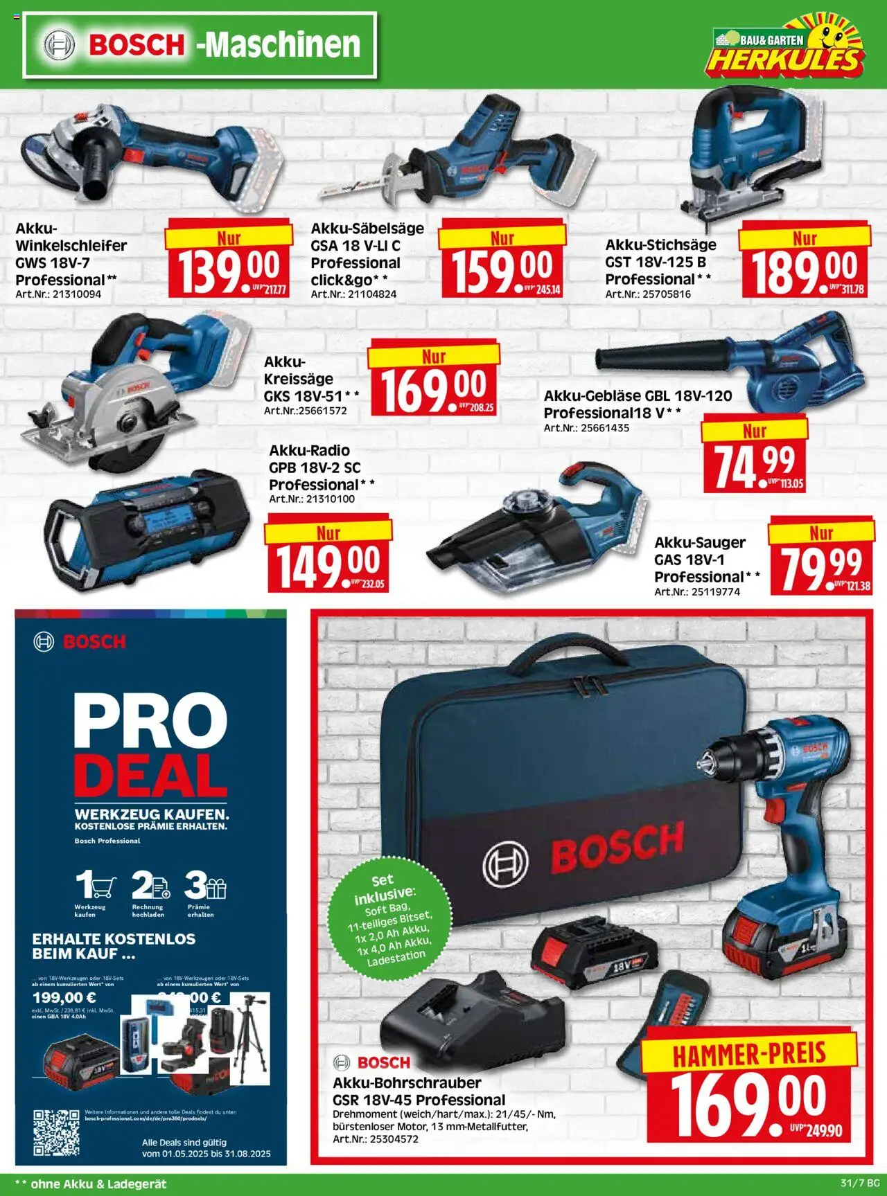 HERKULES  Bau & Garten - gültig ab dem 28.07.2025 | Seite: 7 | Produkte: Bosch, Ladegerät