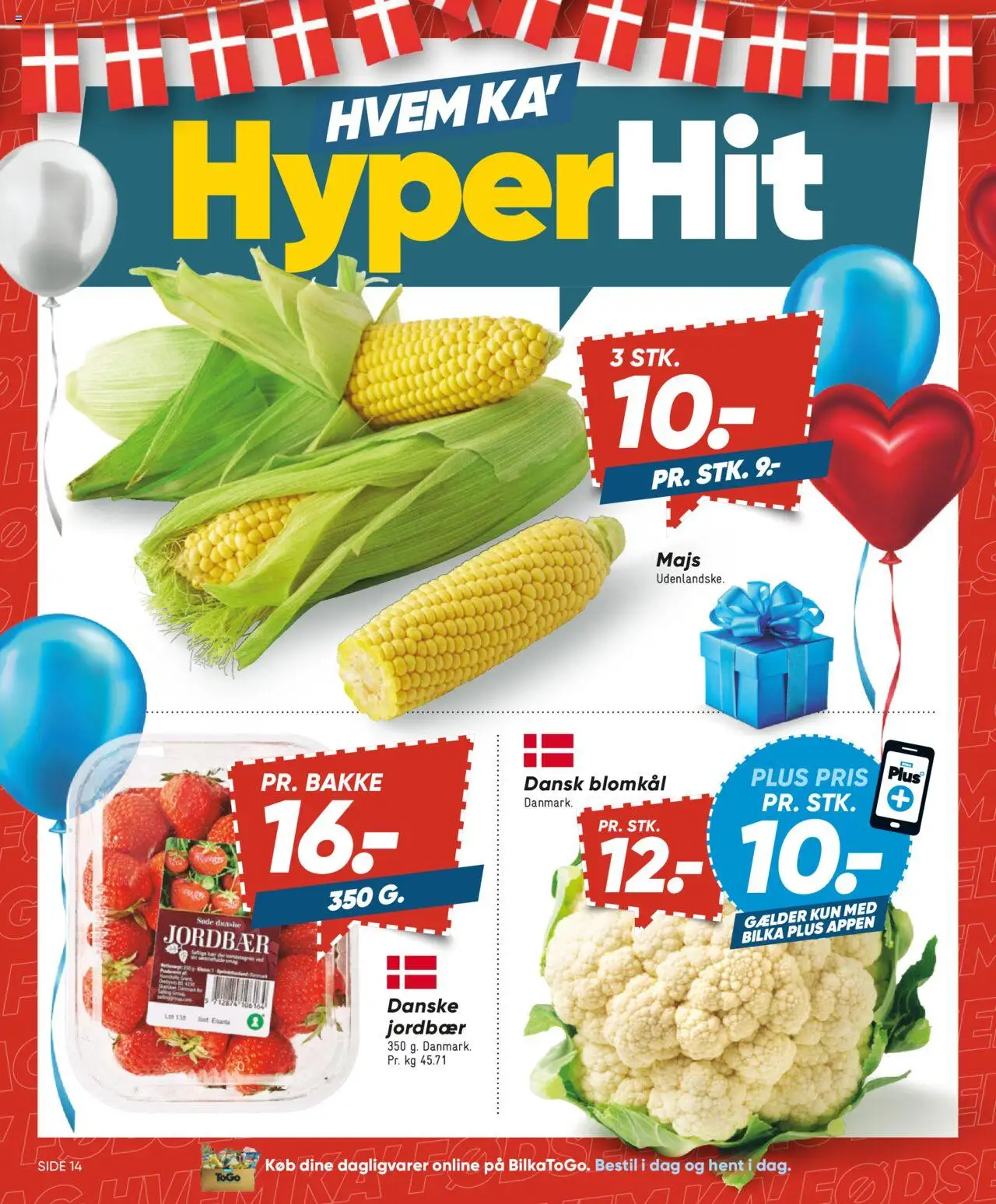 Bilka Tilbudsavis gyldig fra 01.08.2025 | Side: 14 | Produkter: Jordbær, Blomkål