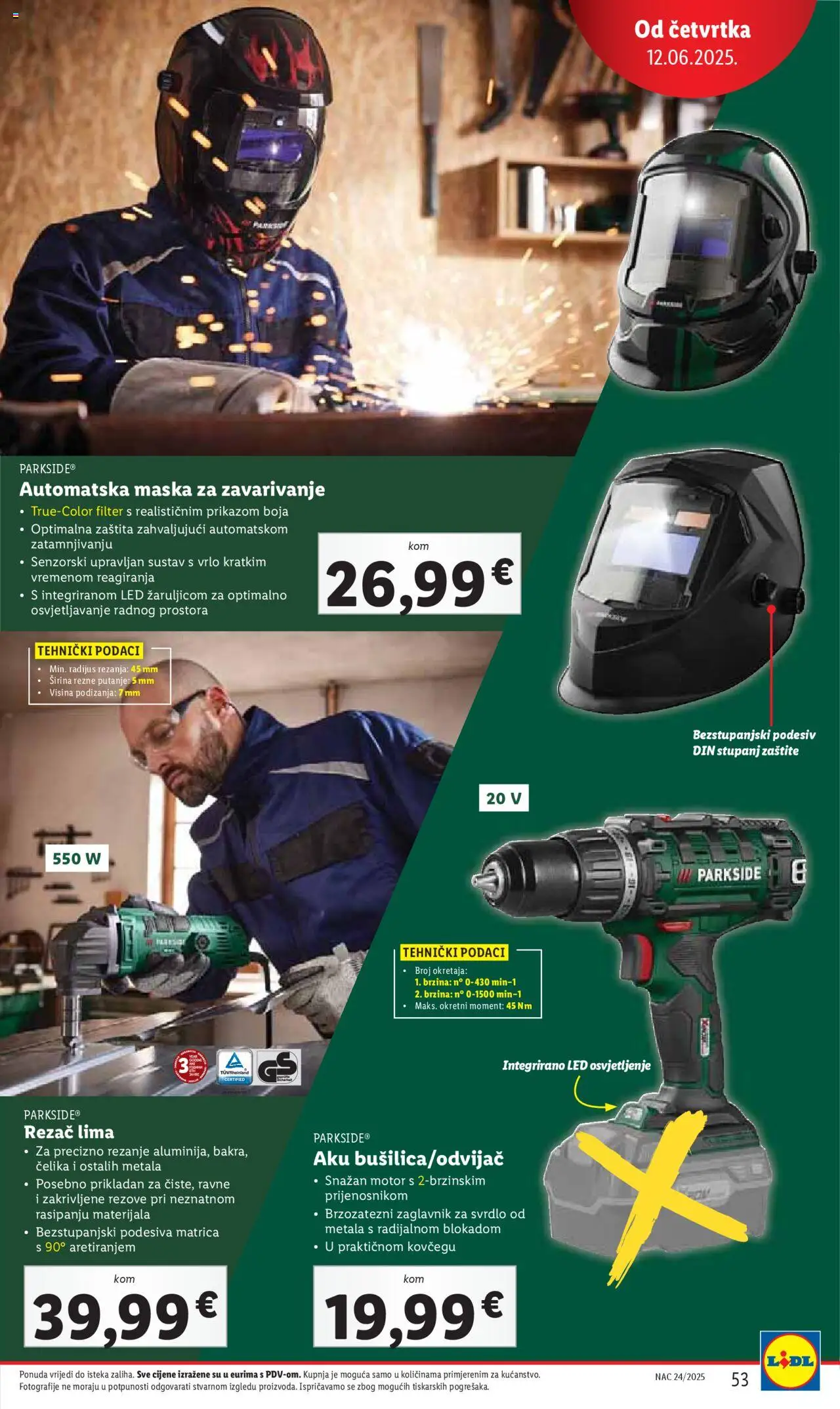 Lidl katalog | vrijedi od 09.06.2025 | Stranica: 53 | Proizvodi: Maska, Rezač, Parkside