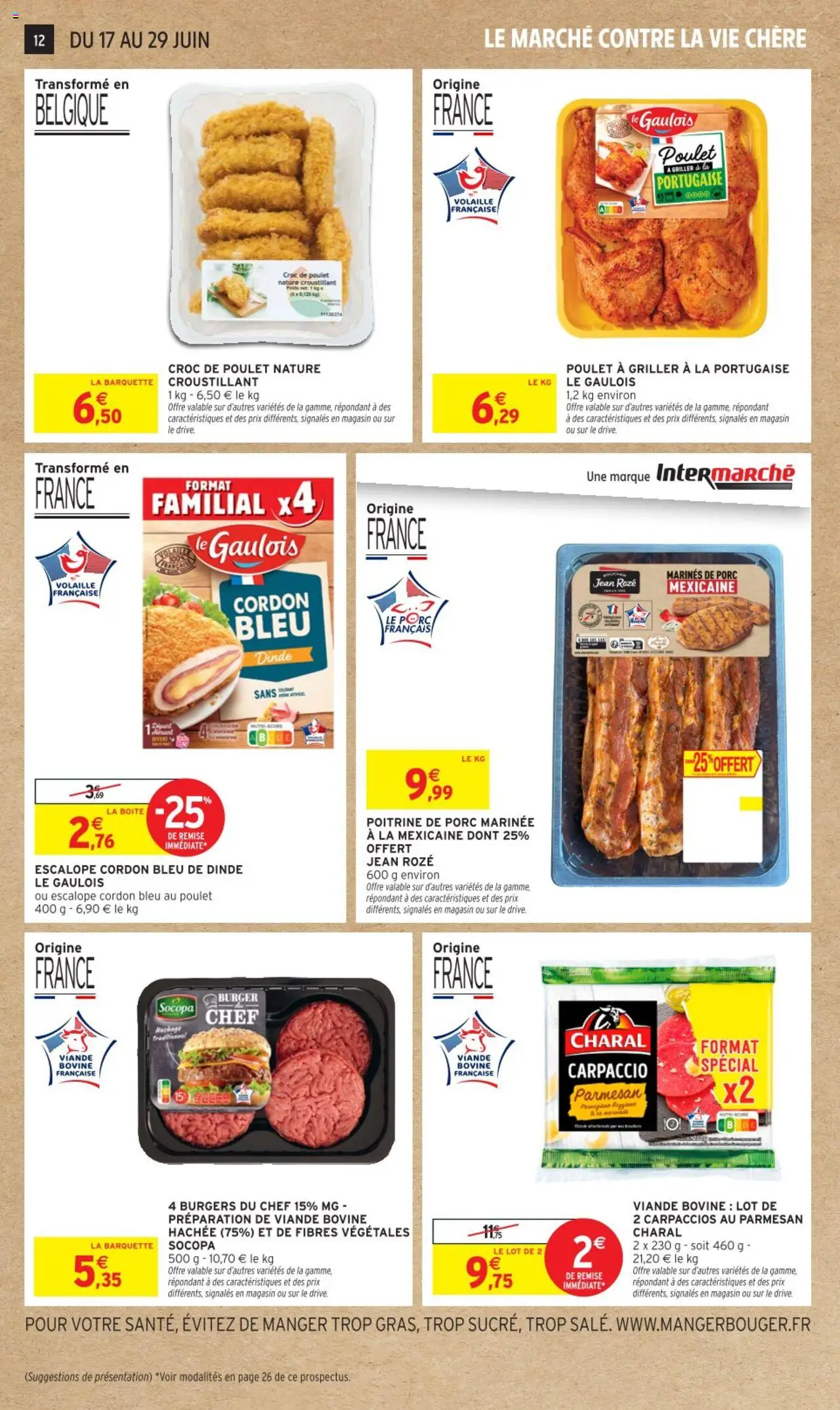  | Page: 12 | Produits: Poids, Poitrine de porc, Volaille, Parmesan