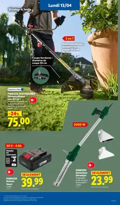 LIDL - Prévisualisation de PARKSIDE PERFORMANCE Débroussailleuse sans fil 2 en 1, Longeur de fil (bobine) 5 m Epaisseur du fil: 2,4 m Sans batterie, ni chargeur L'unité. valide à partir de 13.04.2026 | Page: 5