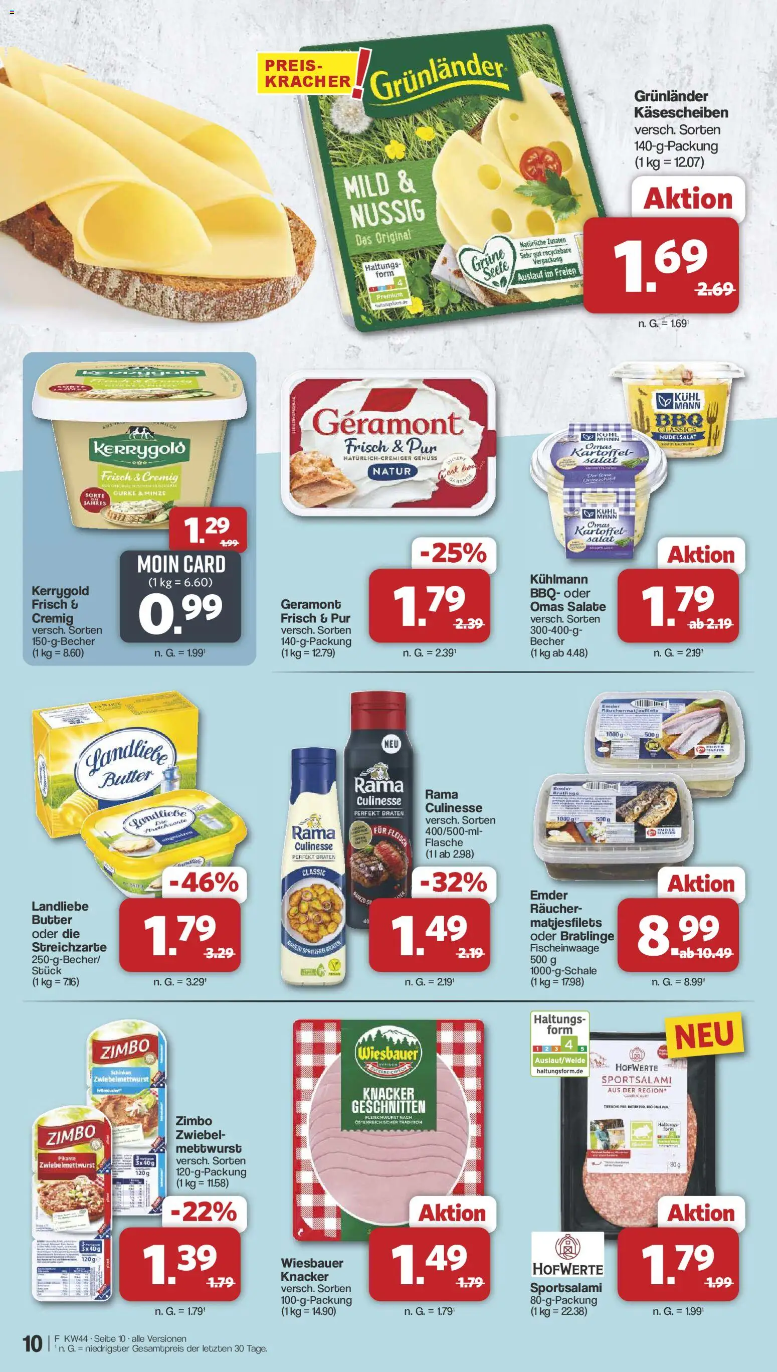 Famila Nordwest Prospekt 	 – gültig ab 27.10.2025 | Seite: 10 | Produkte: Geramont, Rama, Fleisch, Salat