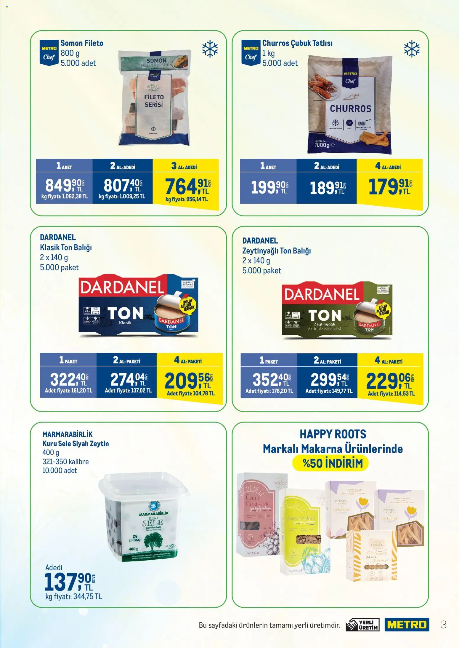 Metro - Metroda bahar firsatlari - 16.04.2026 tarihinden itibaren geçerlidir | Sayfa: 3 | Ürünler: Makarna, Somon fileto, Somon, Ton balığı
