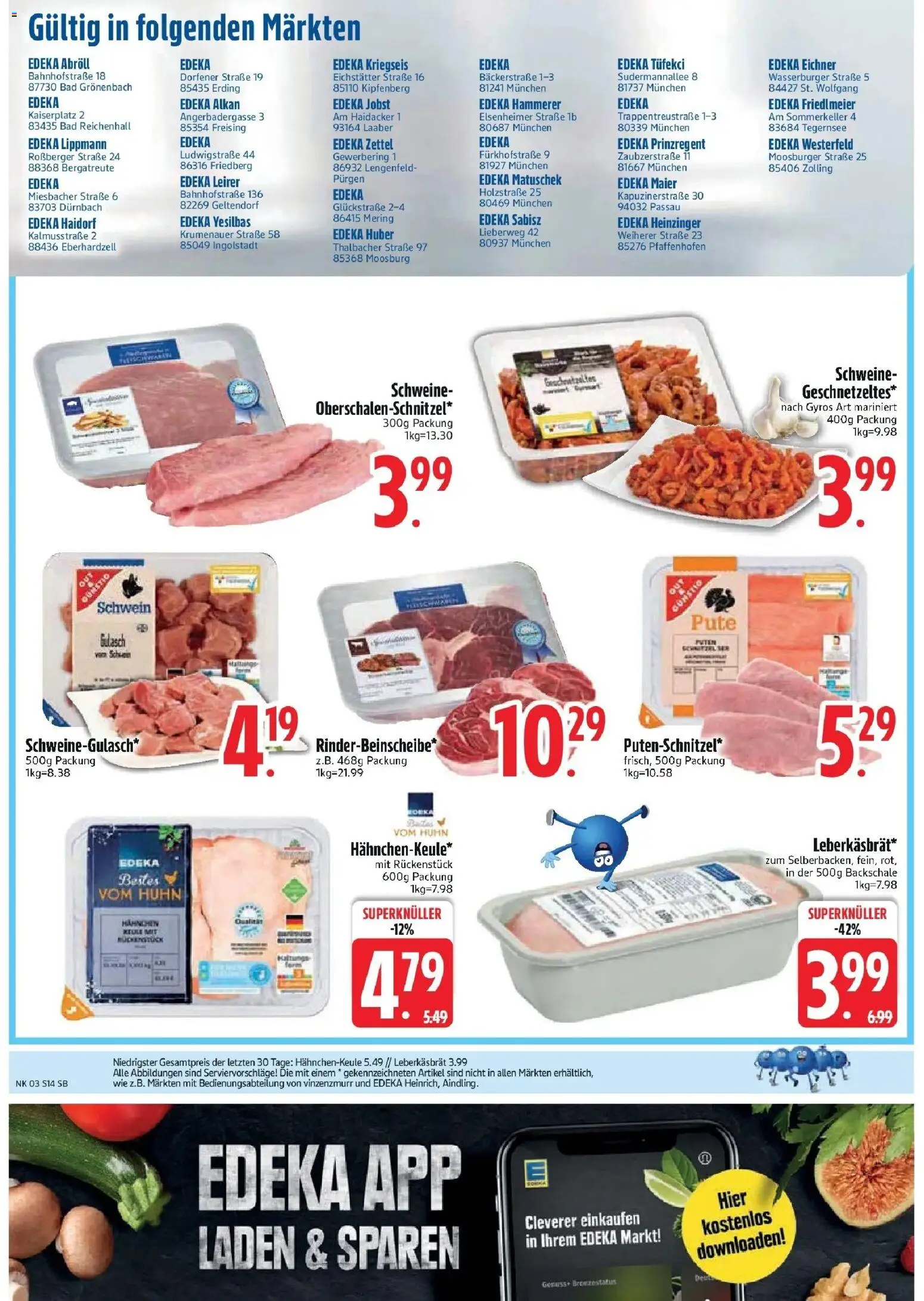 Edeka prospekt München	 – gültig ab 11.01.2026 | Seite: 16 | Produkte: Bad, Schnitzel, Gyros, Gulasch