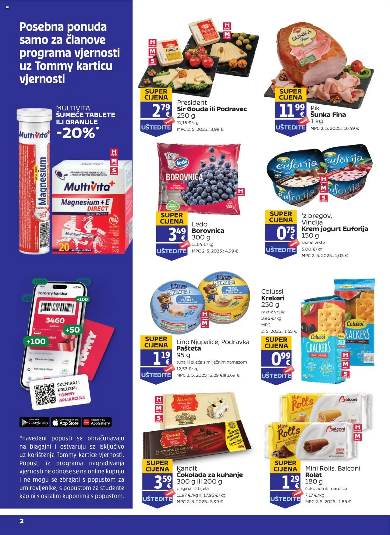Tommy katalog | vrijedi od 18.09.2025 | Stranica: 1 | Proizvodi: Vindija, Sir, Čokolada, Šunka