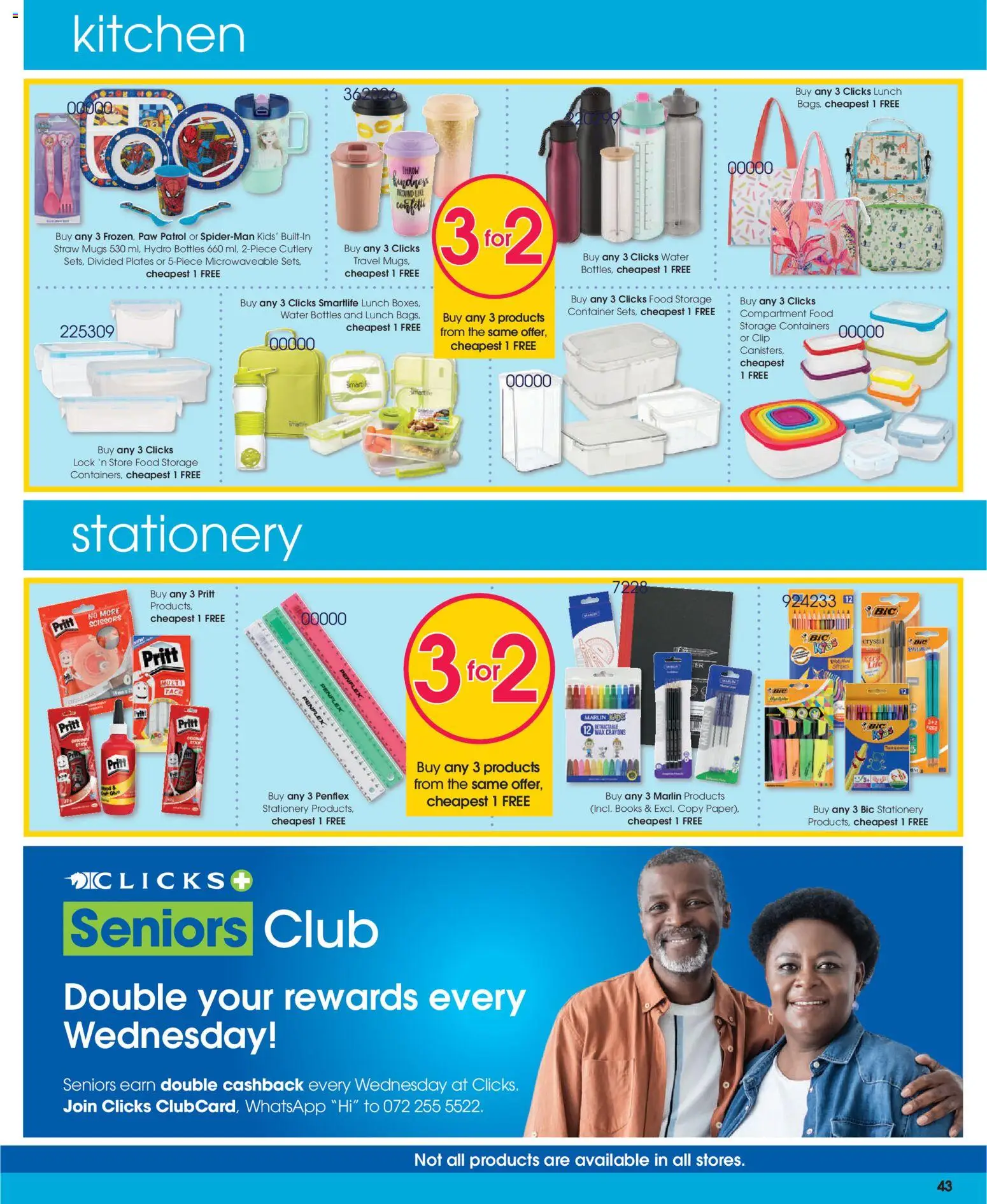New Clicks catalogue – valid from 23.10.2025 | Page: 43 | Products: Lock, Wax, Water