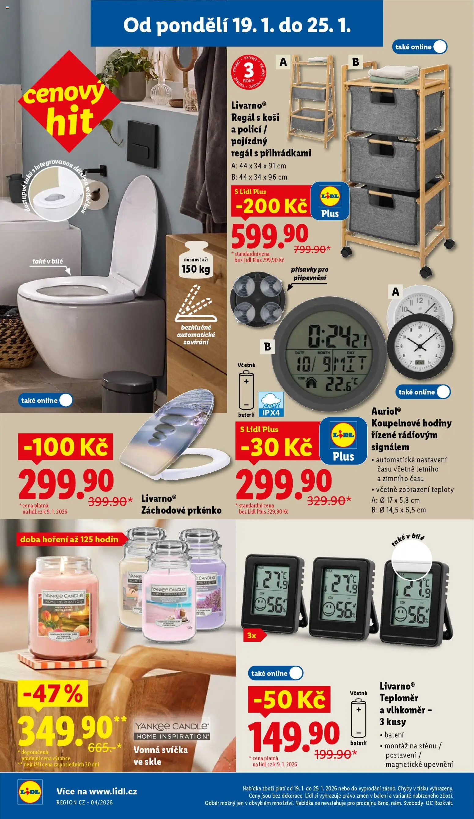Lidl leták od 19.01.2026 | Strana: 40 | Produkty: Hodiny, Záchodové prkénko, Teploměr, Svíčka