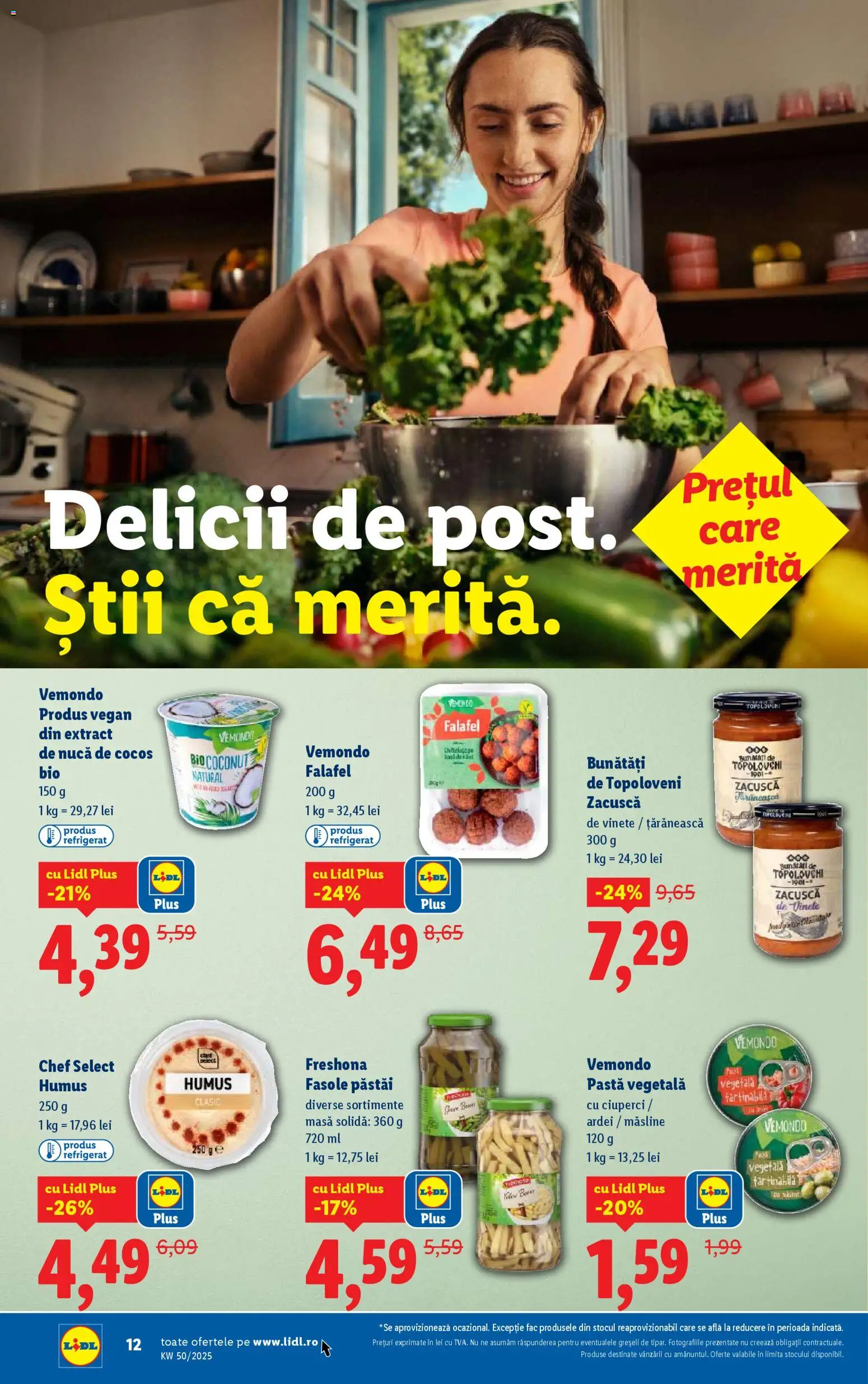 Noul catalog Lidl – valabil de la 08.12.2025 | Pagină: 12 | Produse: Şerit ödül, Măsline, Humus, Zacuscă
