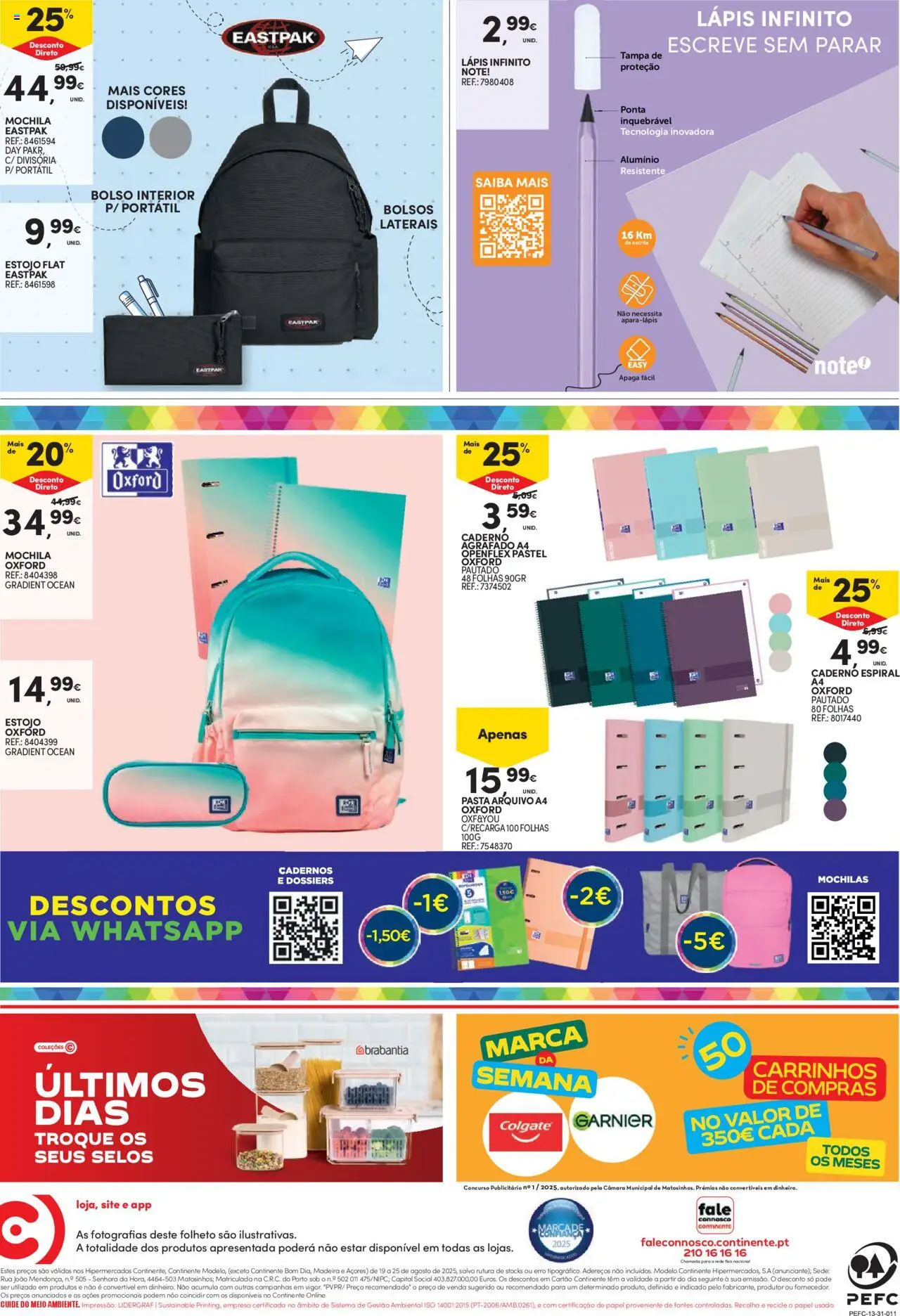 Continente folheto │ válido de 19.08.2025 | Página: 52 | Produtos: Mochila, Caderno, Mochilas, Notebook